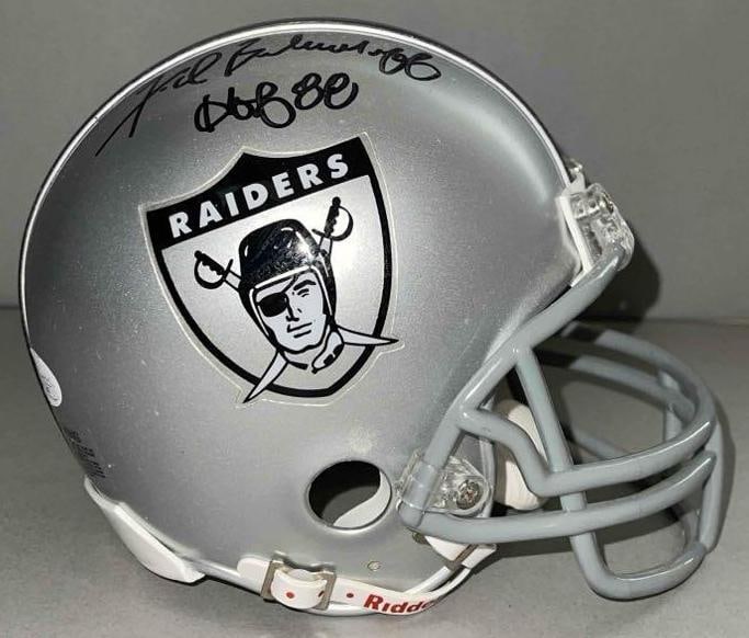 Fred Biletnikoff Signed Los Angeles Raiders Mini Helmet with JSA COA (1 of 6)