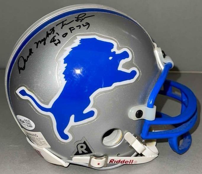 Richard Lane Signed Detroit Lions Mini Helmet with JSA COA: Autographed Dick Night Train Lane #81 HOF 74, with JSA COA