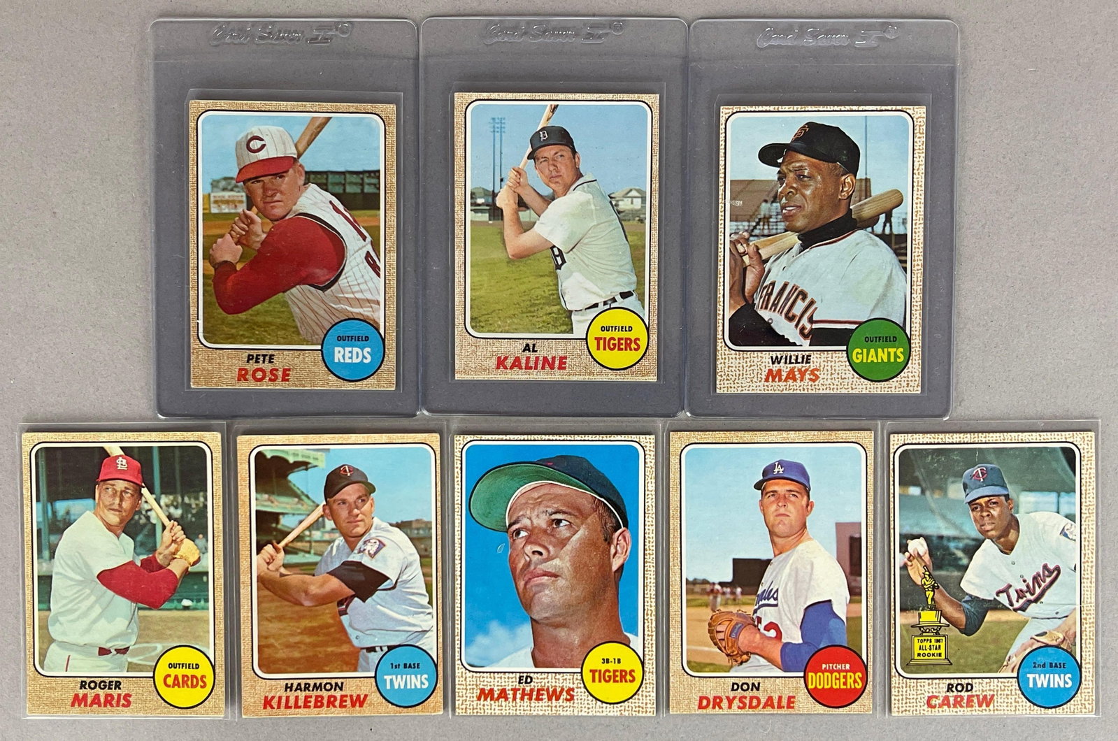 8 - 1968 Topps Baseball HOFs and Stars with Mays, Rose, and Carew (1 of 2)