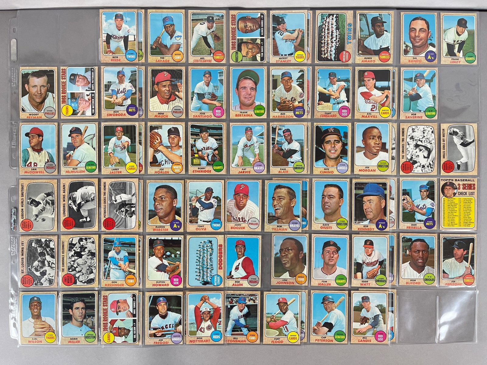 84 - 1968 Topps Baseball 2nd Series Cards with HOFs, Stars, and Rookies (1 of 6)
