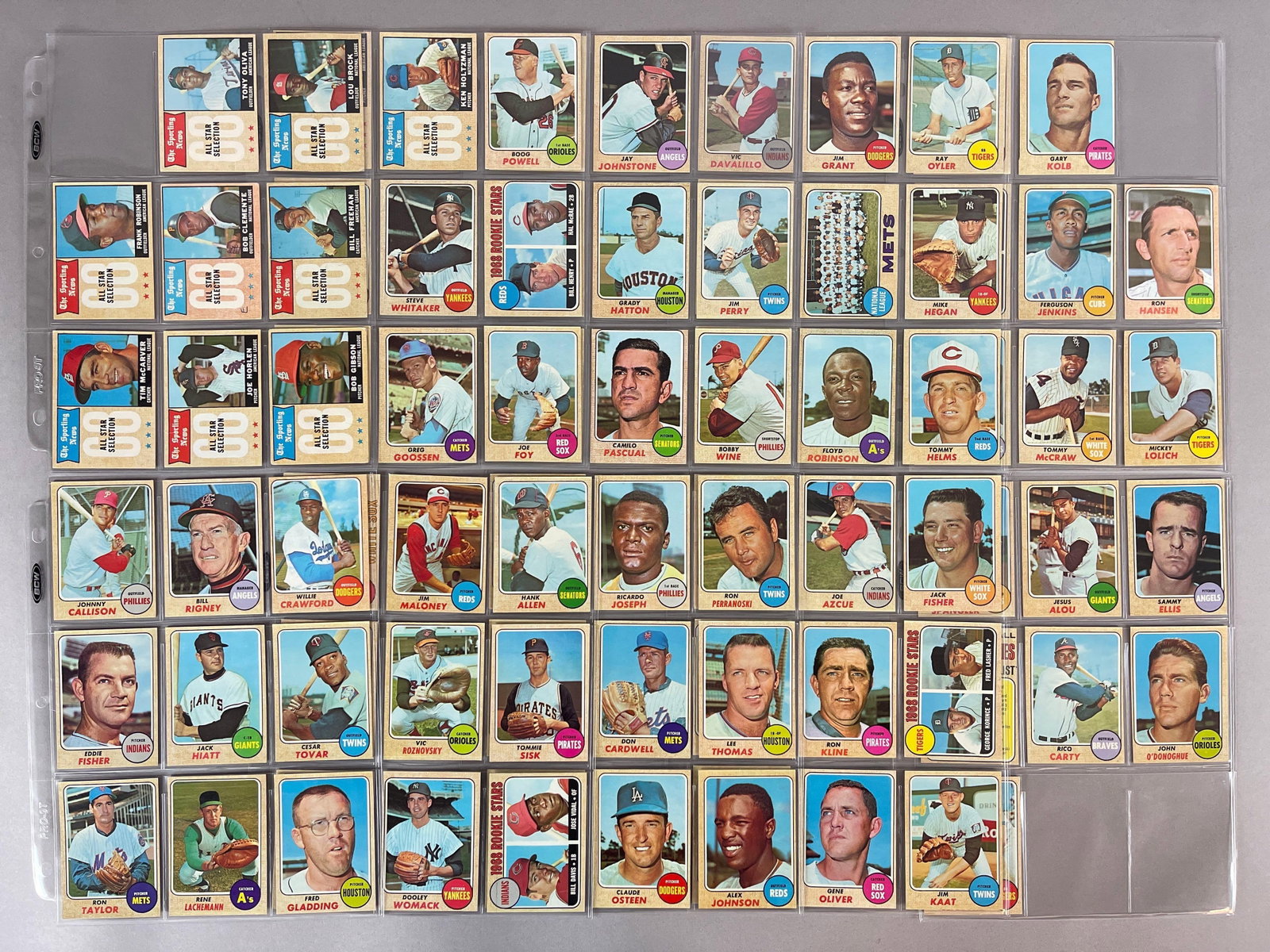 85 - 1968 Topps Baseball 5th Series Cards with HOFs, All-Star Cards, and Rookies (1 of 6)