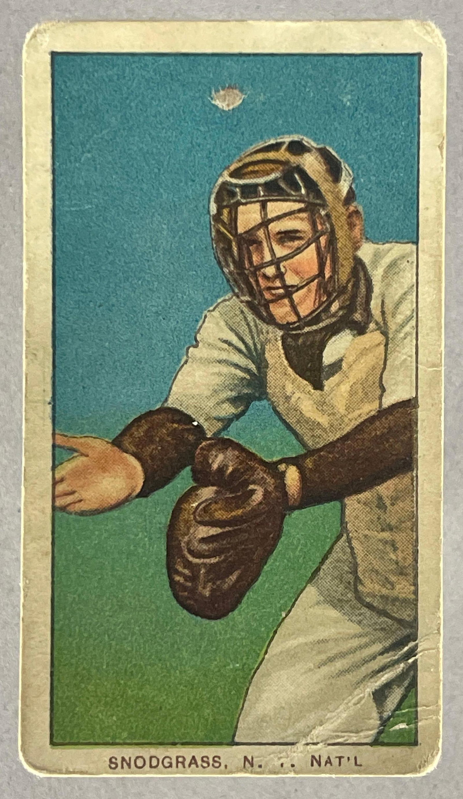 1909 - 11 T206 Fred Snodgrass Catching Sweet Caporal 350 (1 of 2)