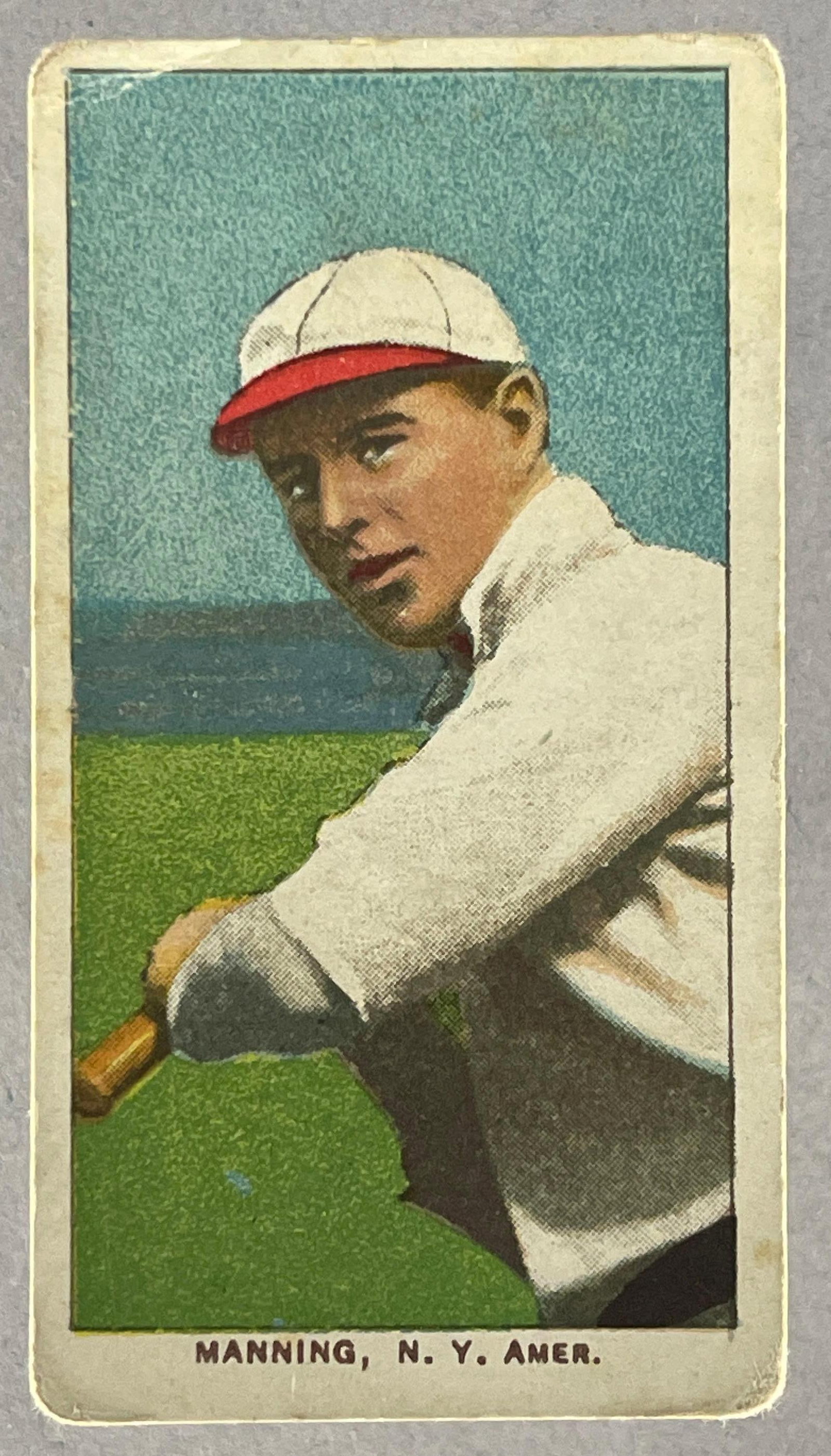 1909 - 11 T206 Rube Manning Batting Sweet Caporal 350 (1 of 2)