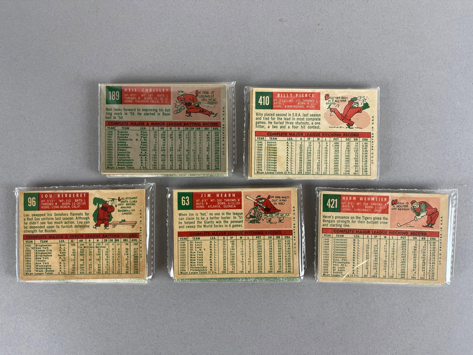1959 Topps Baseball West Corps Cell Fun Pack Vending box of 20 with Stars Showing - 4