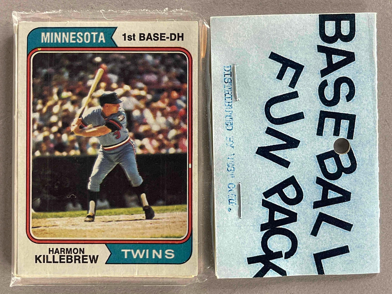 1974 Topps Baseball West Corps Cell Fun Pack with Killebrew: 10 - Crads per pack, West corps was a repacking company in the 1970s