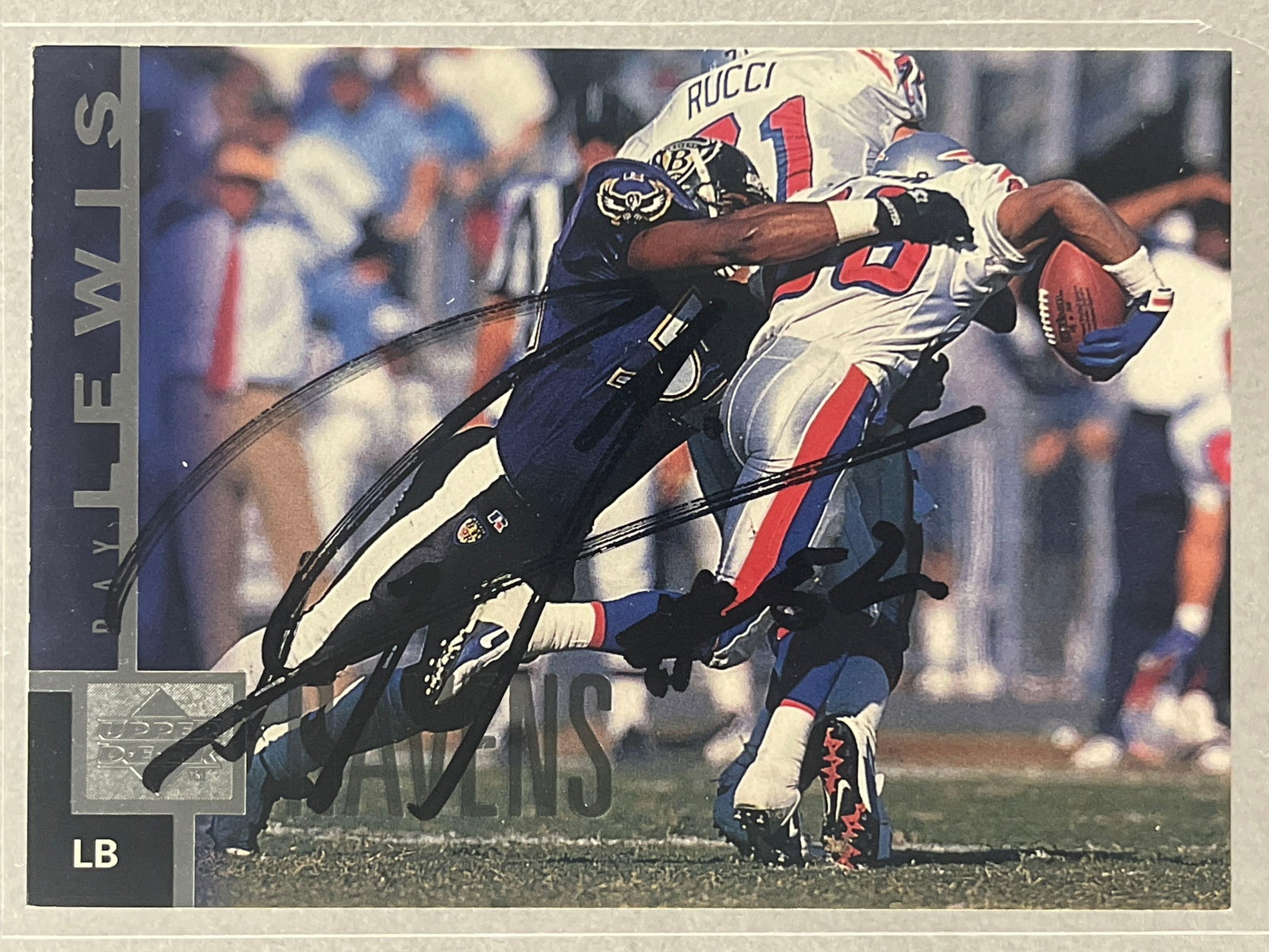 1997 Upper Deck Ray Lewis Signed card with JSA COA (1 of 3)