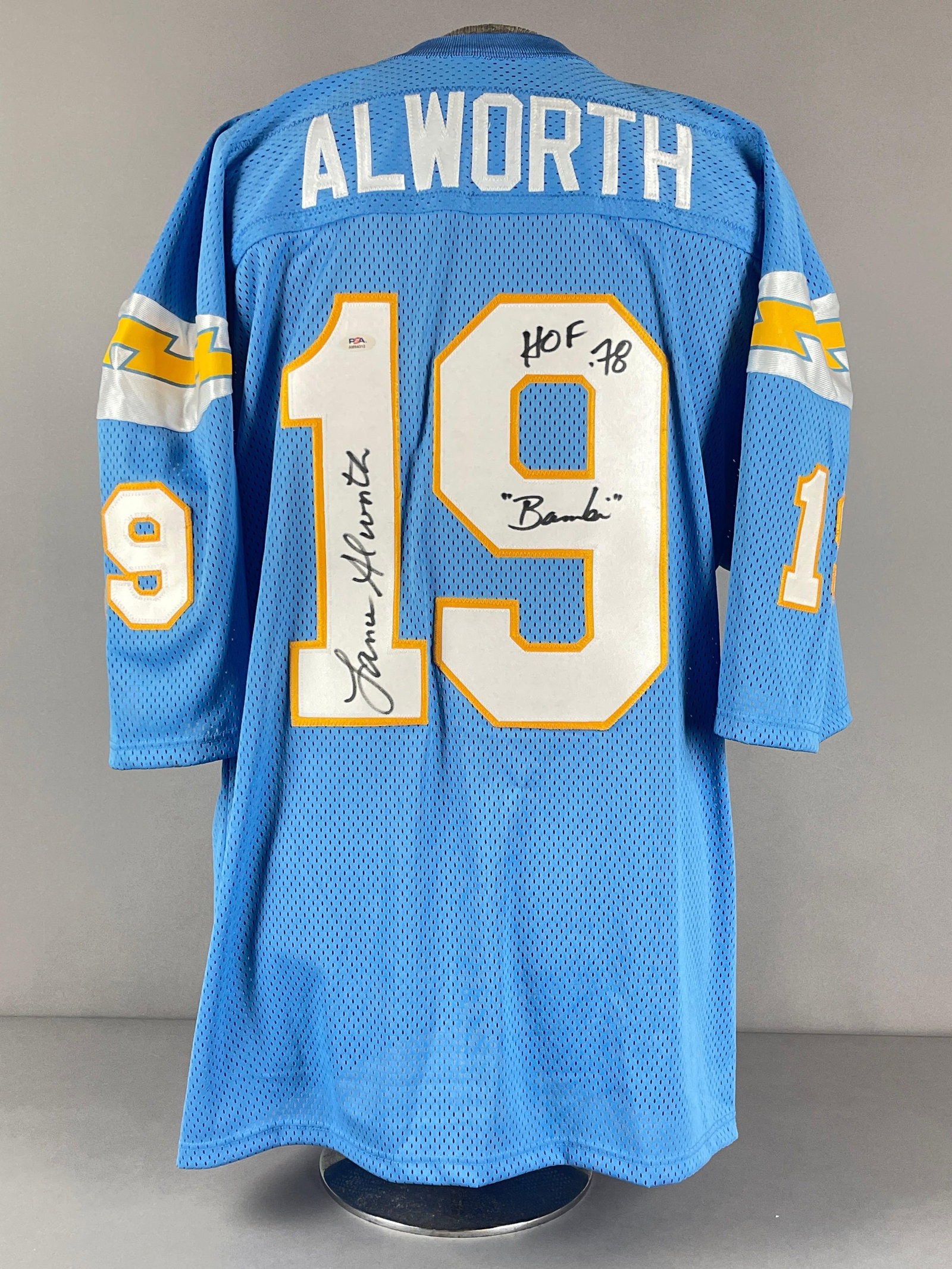 Lance Alworth Signed San Diego Chargers Jersey with PSA COA (1 of 5)