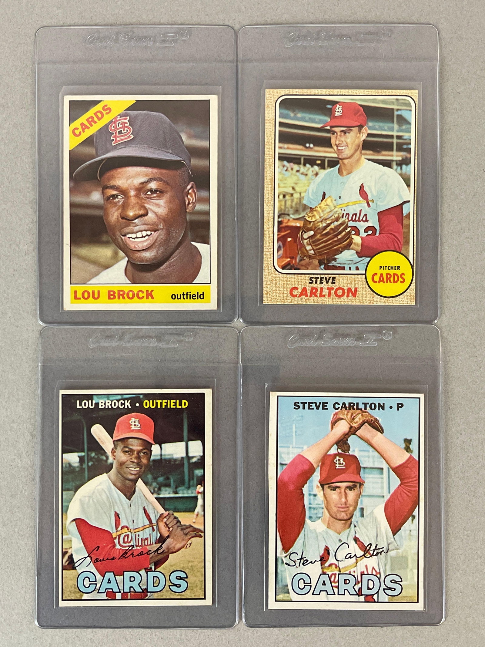 4 - 1966 - 68 Topps Lou Brock and Steve Carlton Cards (1 of 2)