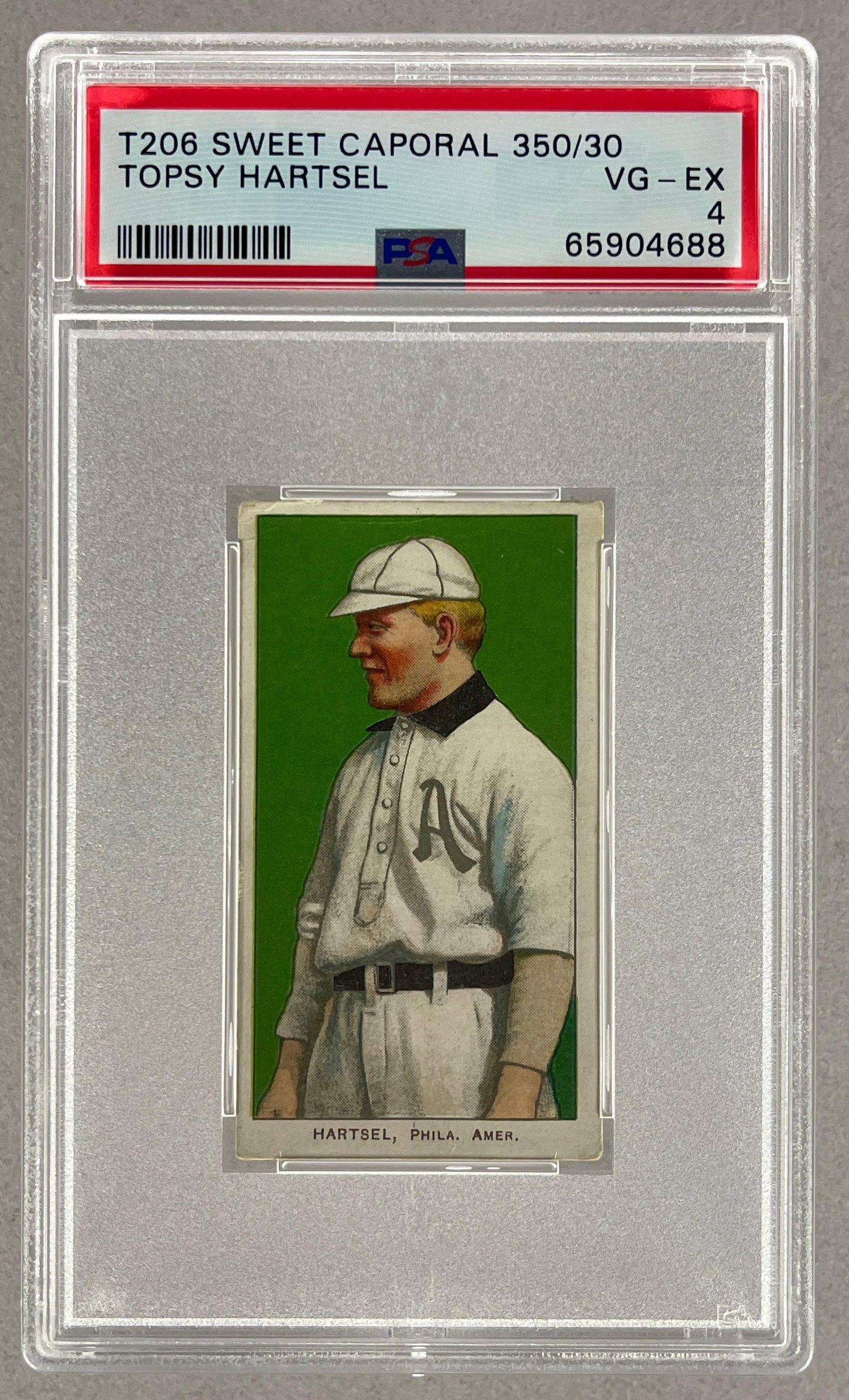 1909 - 11 T206 Sweet Caporal Topsy Hartsel Series 350 PSA 4 (1 of 2)