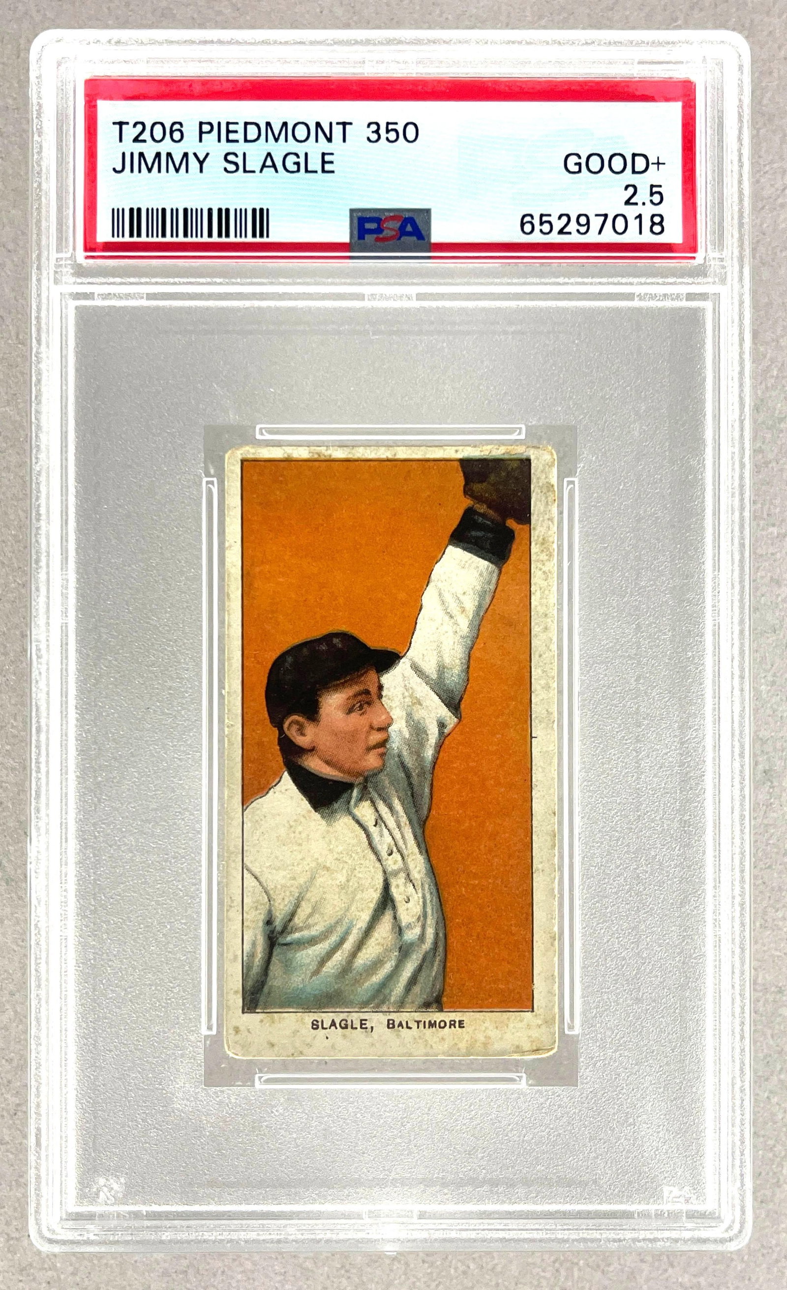 1909 - 11 T206 Piedmont Jimmy Slagle Series 350 PSA 2.5 (1 of 2)