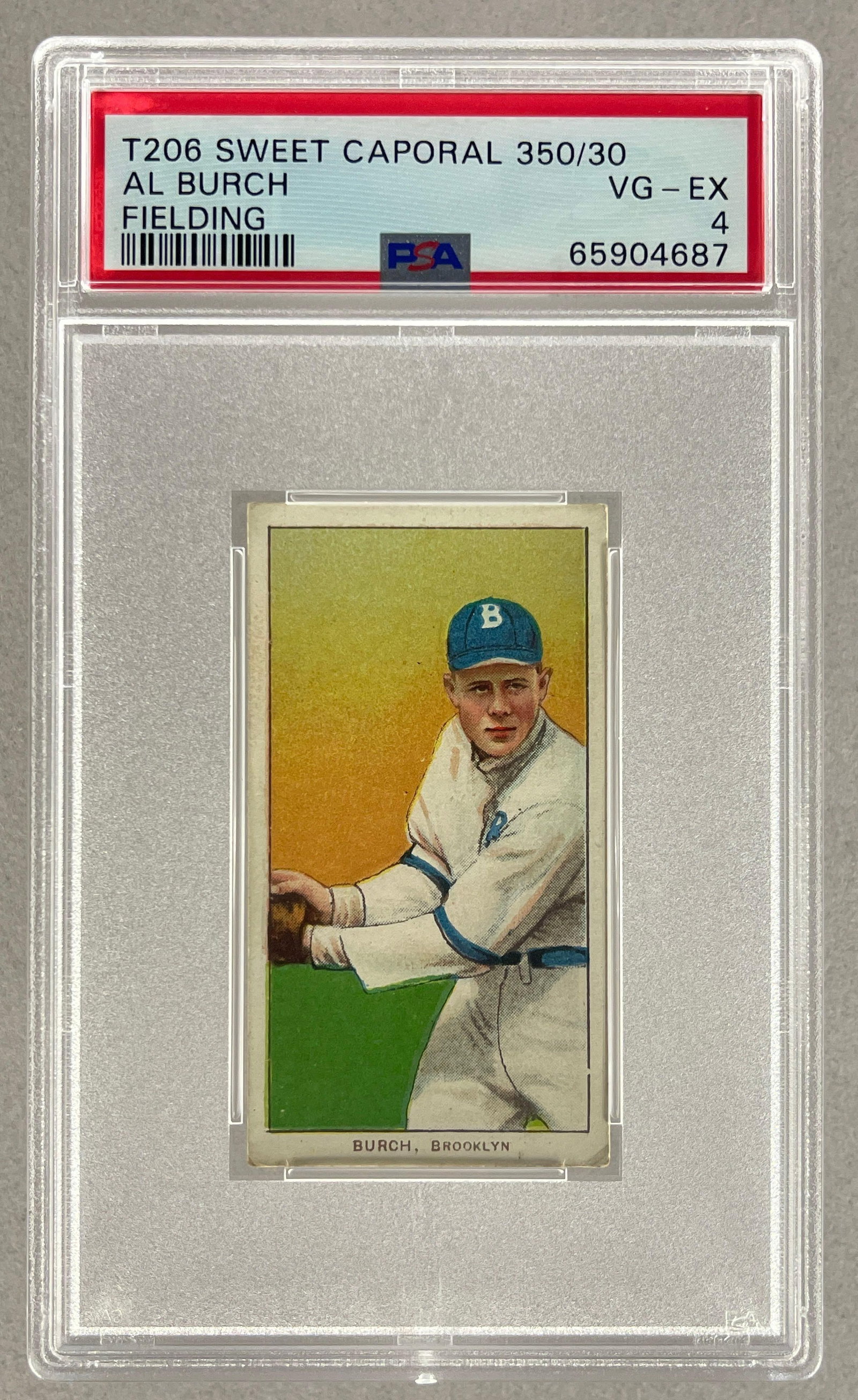 1909 - 11 T206 Sweet Caporal Al Burch Fielding Series 350 PSA 4 (1 of 2)