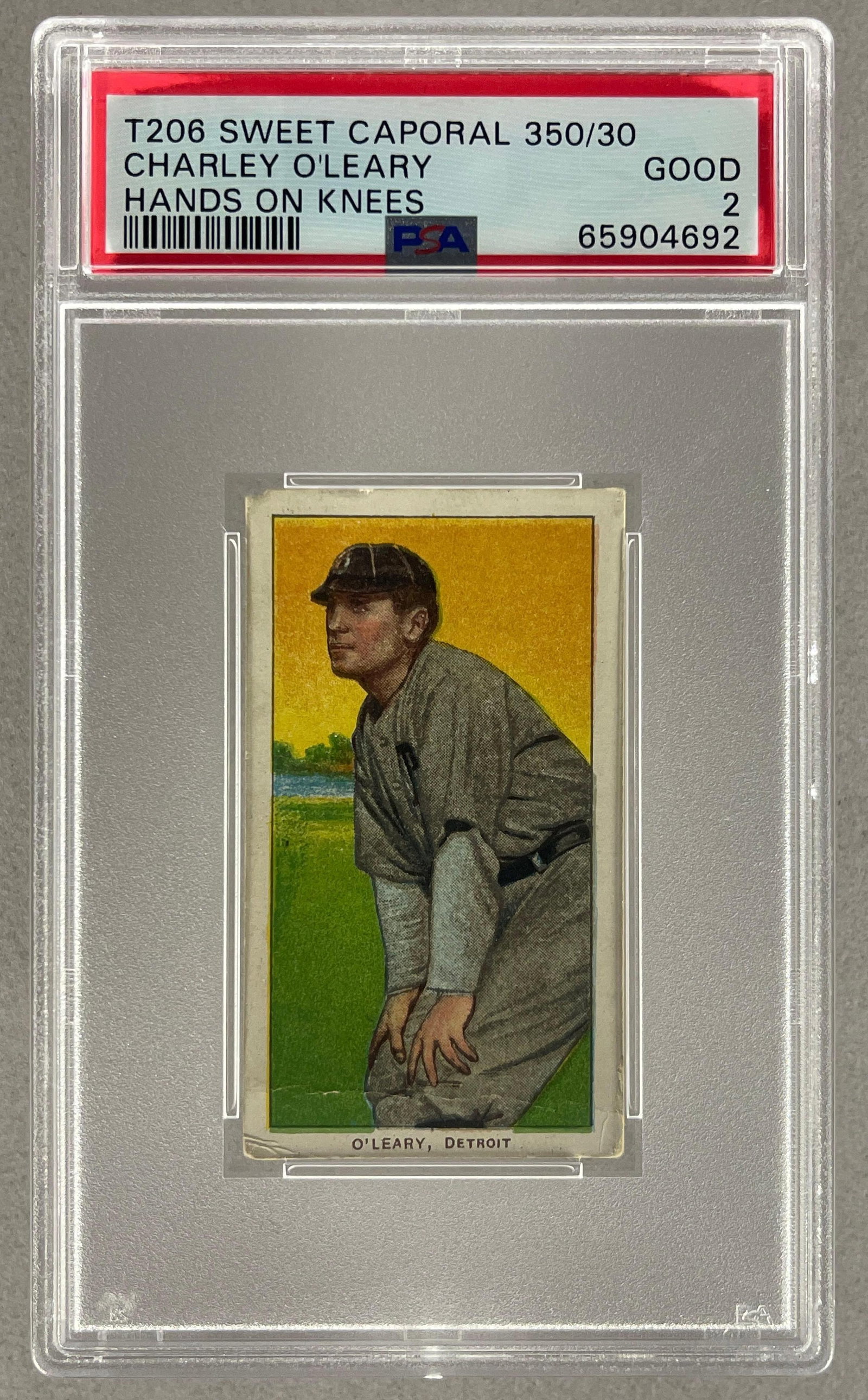1909 - 11 T206 Sweet Caporal Charley OLeary Hands on Knees Series 350 PSA 2 (1 of 2)
