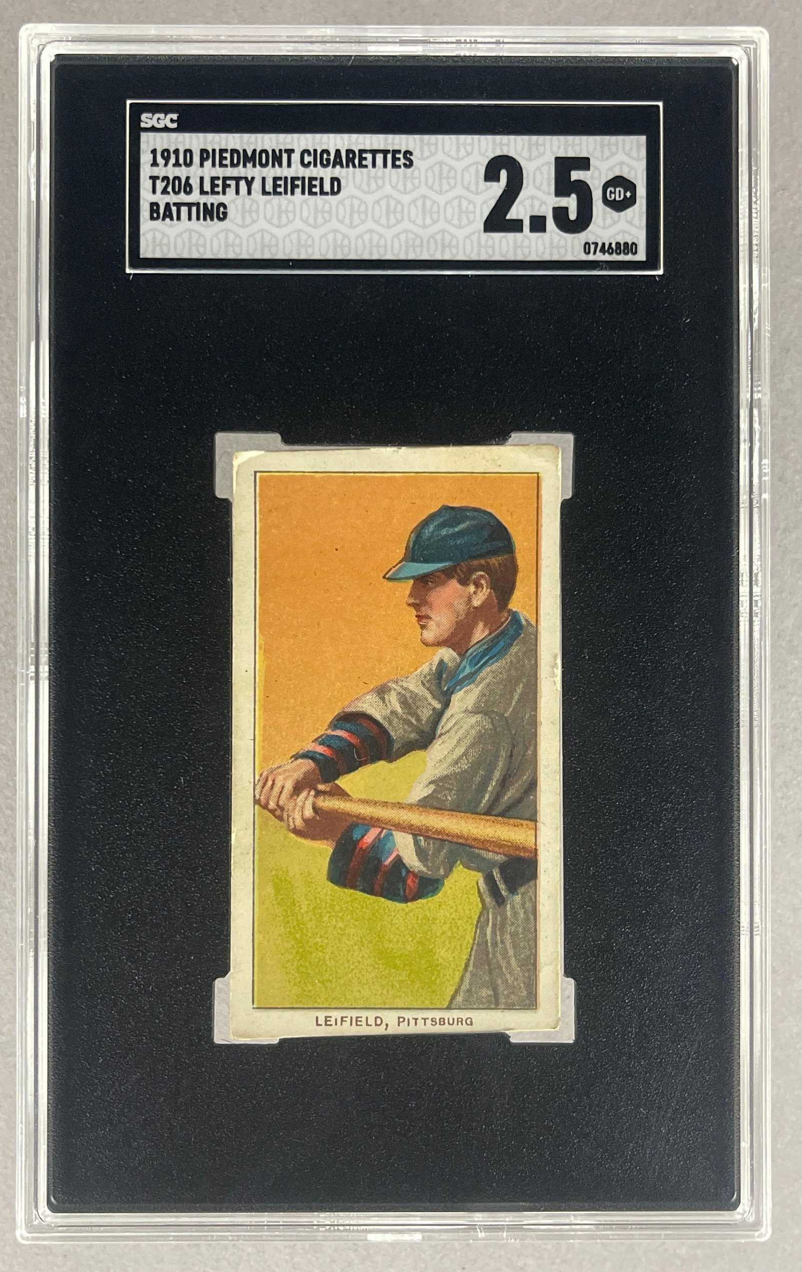 1910 T206 Piedmont Lefty Leifield Batting Series 350 SGC 2.5: 1910 T206 Piedmont Lefty Leifield Batting Series 350 SGC 2.5
