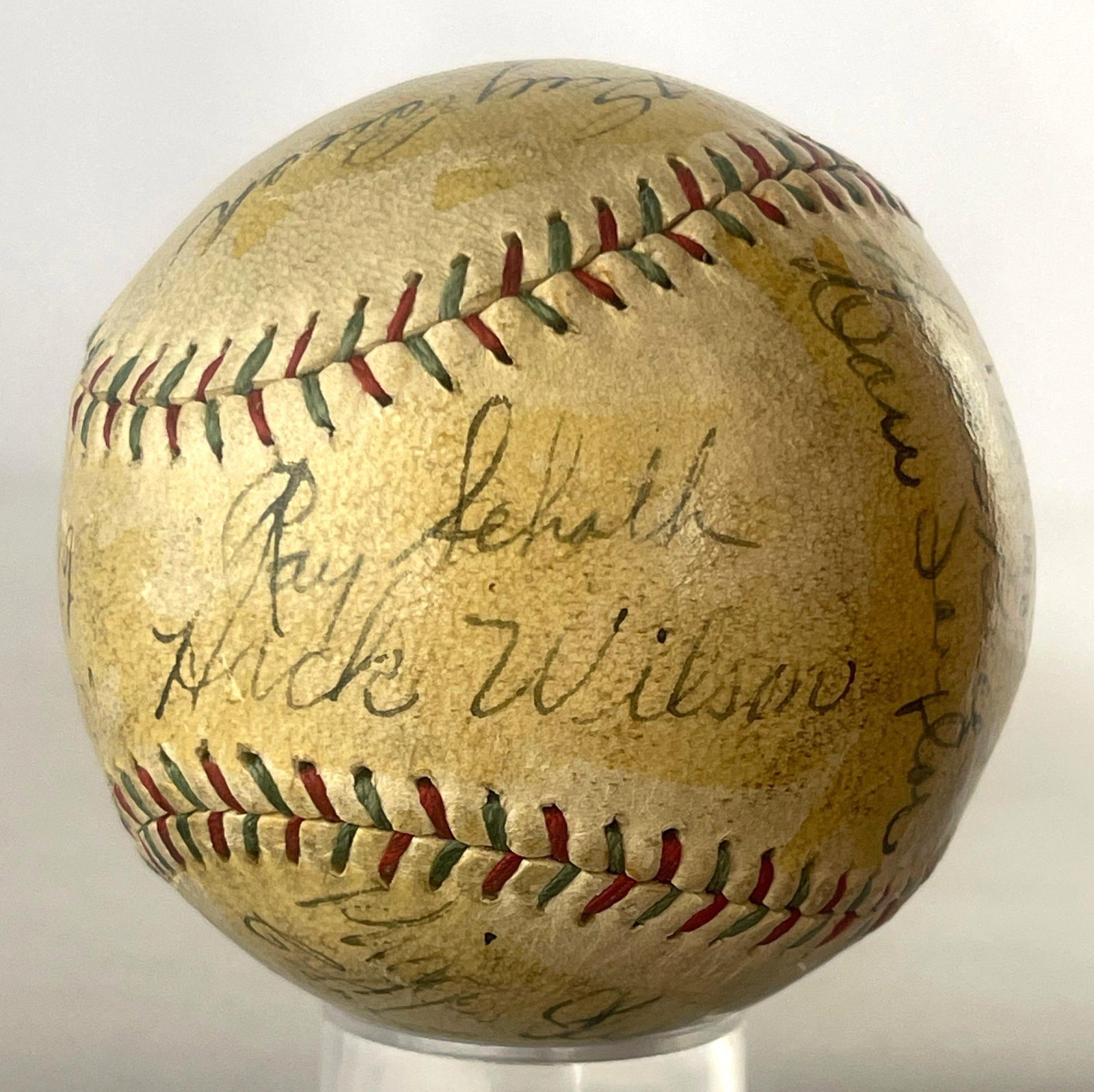 1930 Chicago Cubs Team Signed Baseball 14 - Autos Wilson, Cuyler, Hornsby, Hartnett with Beckett LOA (1 of 11)