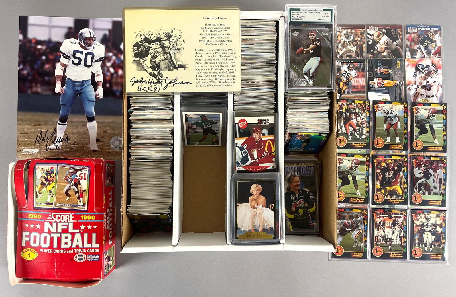 2500+ 1990s Sports and Non Sports Cards with 2 - Football Autos (1 of 6)