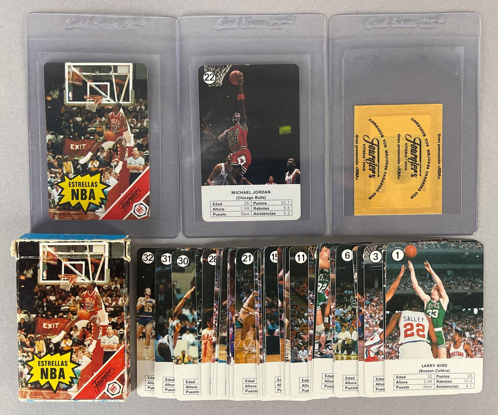 1988 Fournier Estrellas Complete Basketball Set with 2 - Jordans and Sticker (1 of 2)