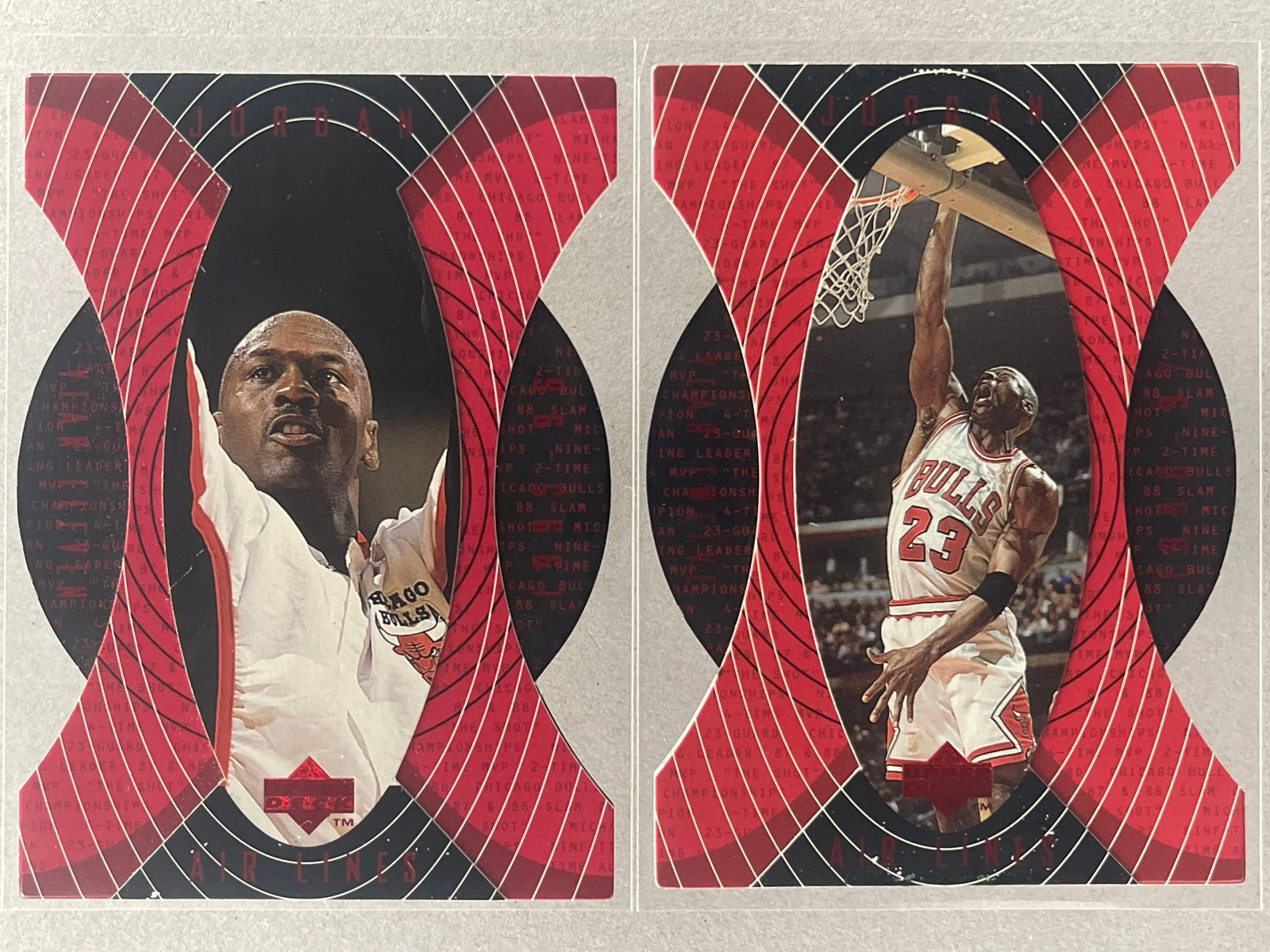 2 - 1997 Upper Deck Air Lines Die Cut Michael Jordan Cards (1 of 2)