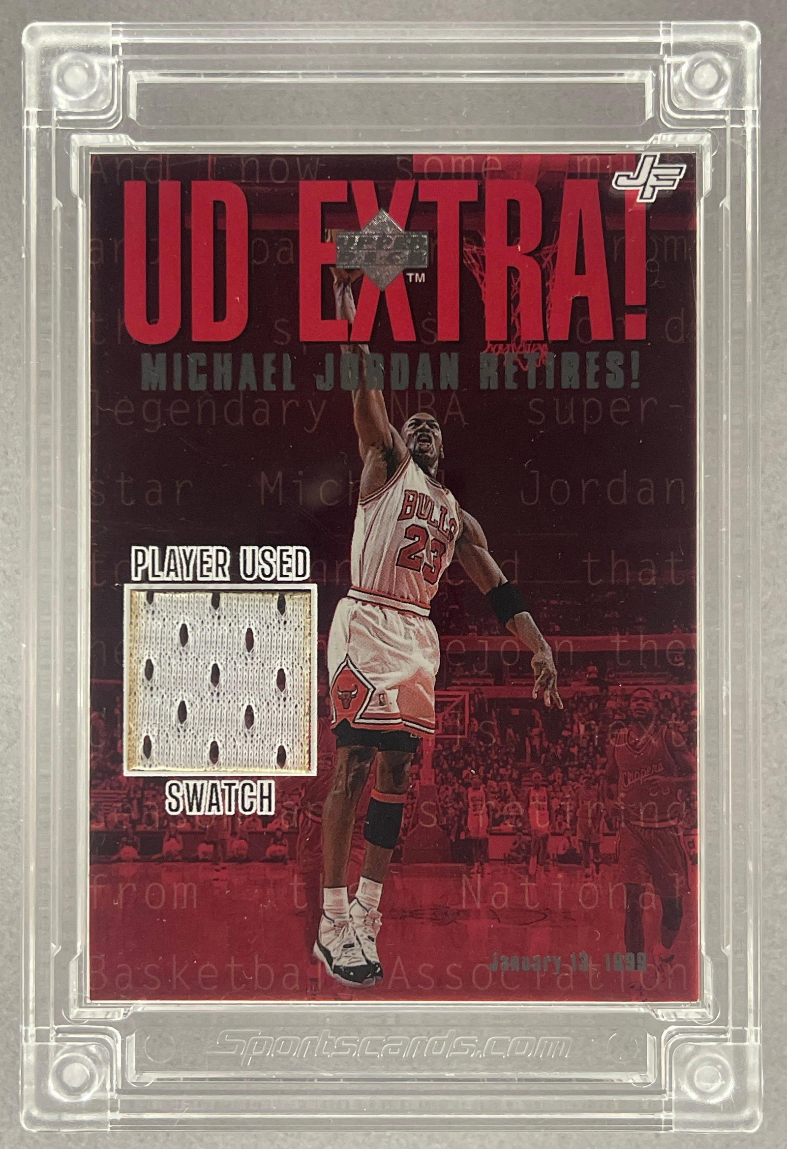 1999 Upper Deck Extra Jersey Fusion Michael Jordan Card (1 of 2)