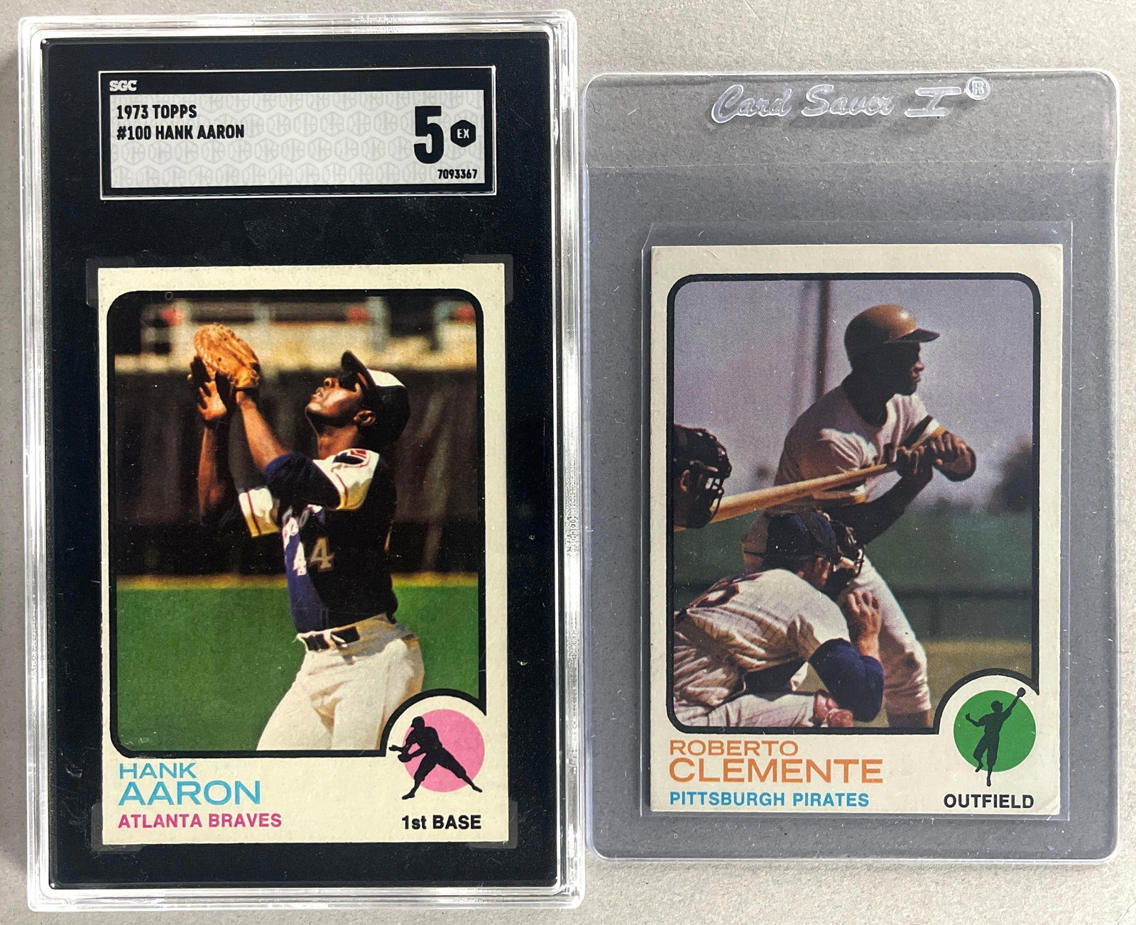 1973 Topps Hank Aaron #100 SGC 5 and Roberto Clemente #50 (1 of 2)