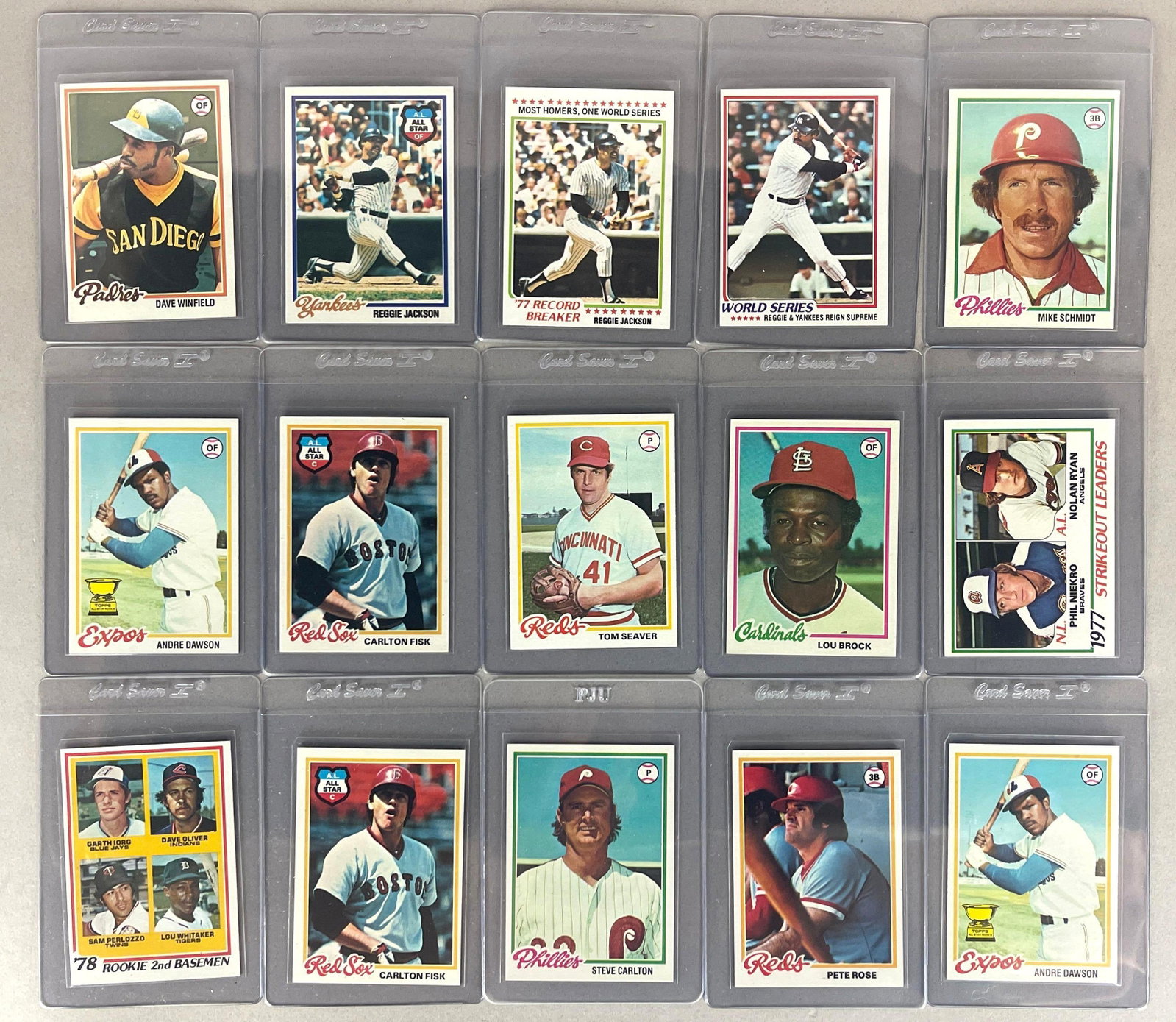 15 - 1978 Topps Baseball HOFs and Rookies High-Grade Cards: Conditions vary, EXMT - NMMT, Schmidt, Seaver, Rose, 3 - Jackson, 2 - Dawson, and More