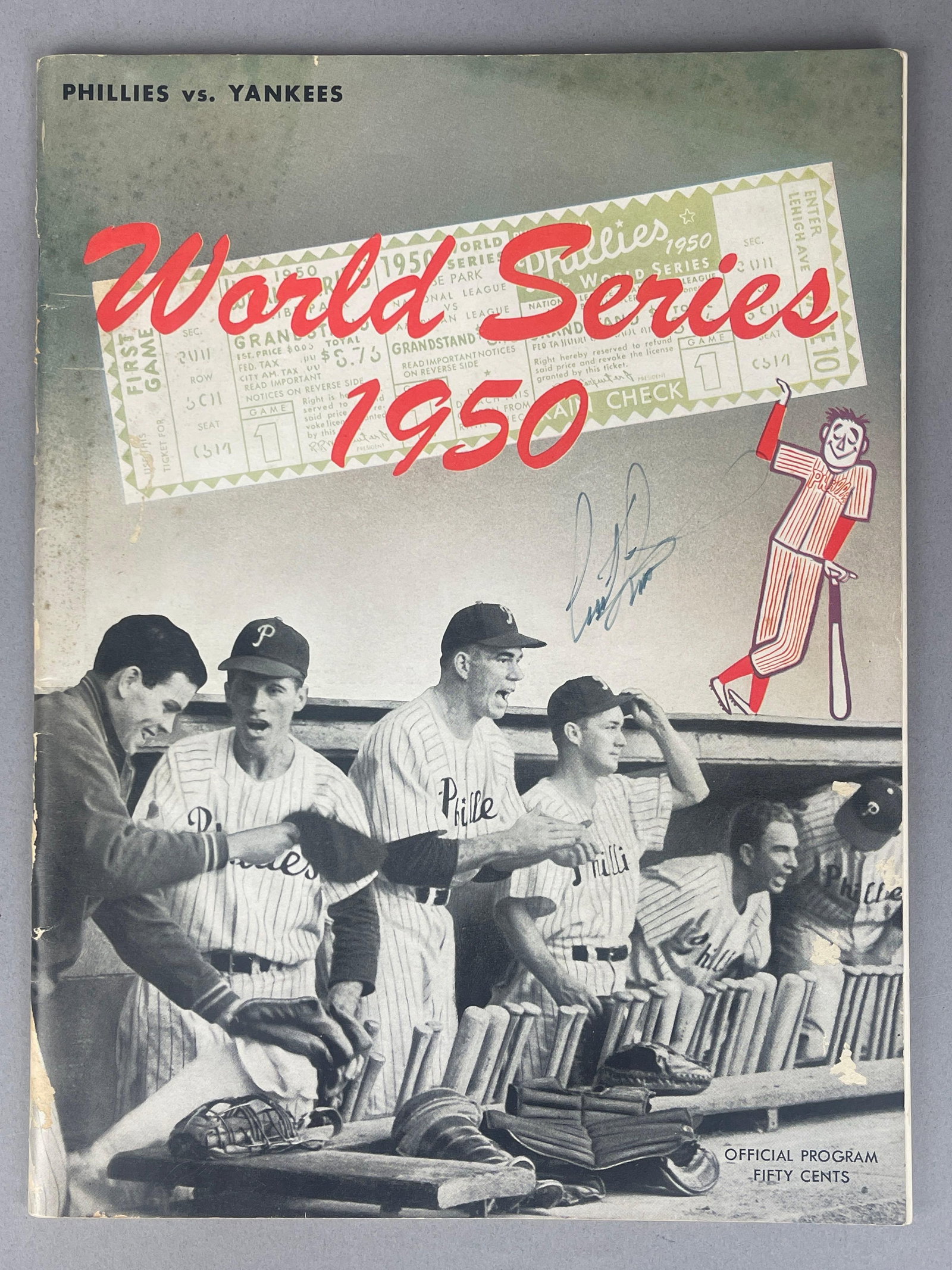 1950 World Series Program Signed by Curt Simmons (1 of 4)