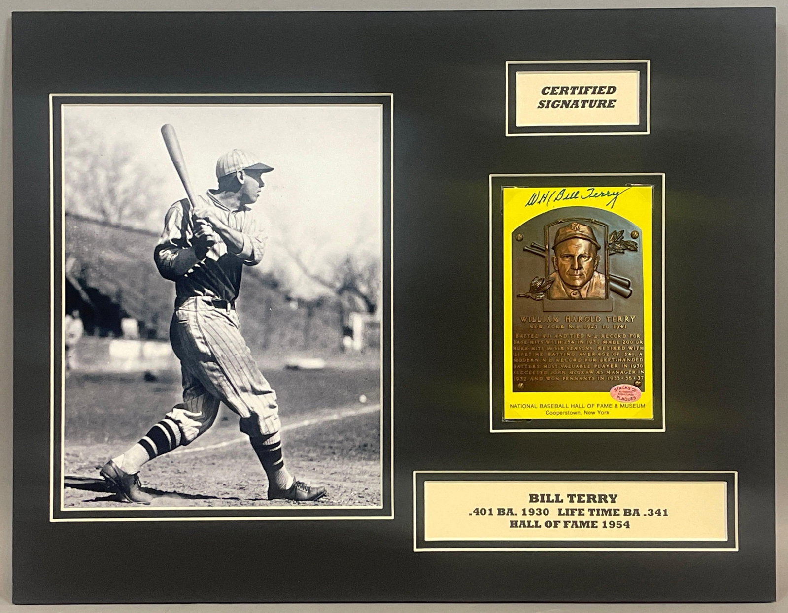 WH Bill Terry Signed Postcard with 8x10 Photo (1 of 4)
