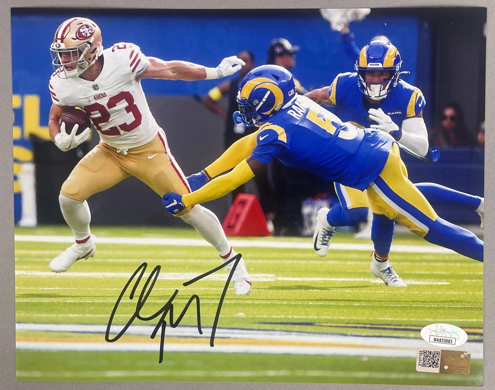 Christian McCaffrey Signed 8 x 10 with JSA COA: Autographed Christian McCaffrey #7, with JSA COA