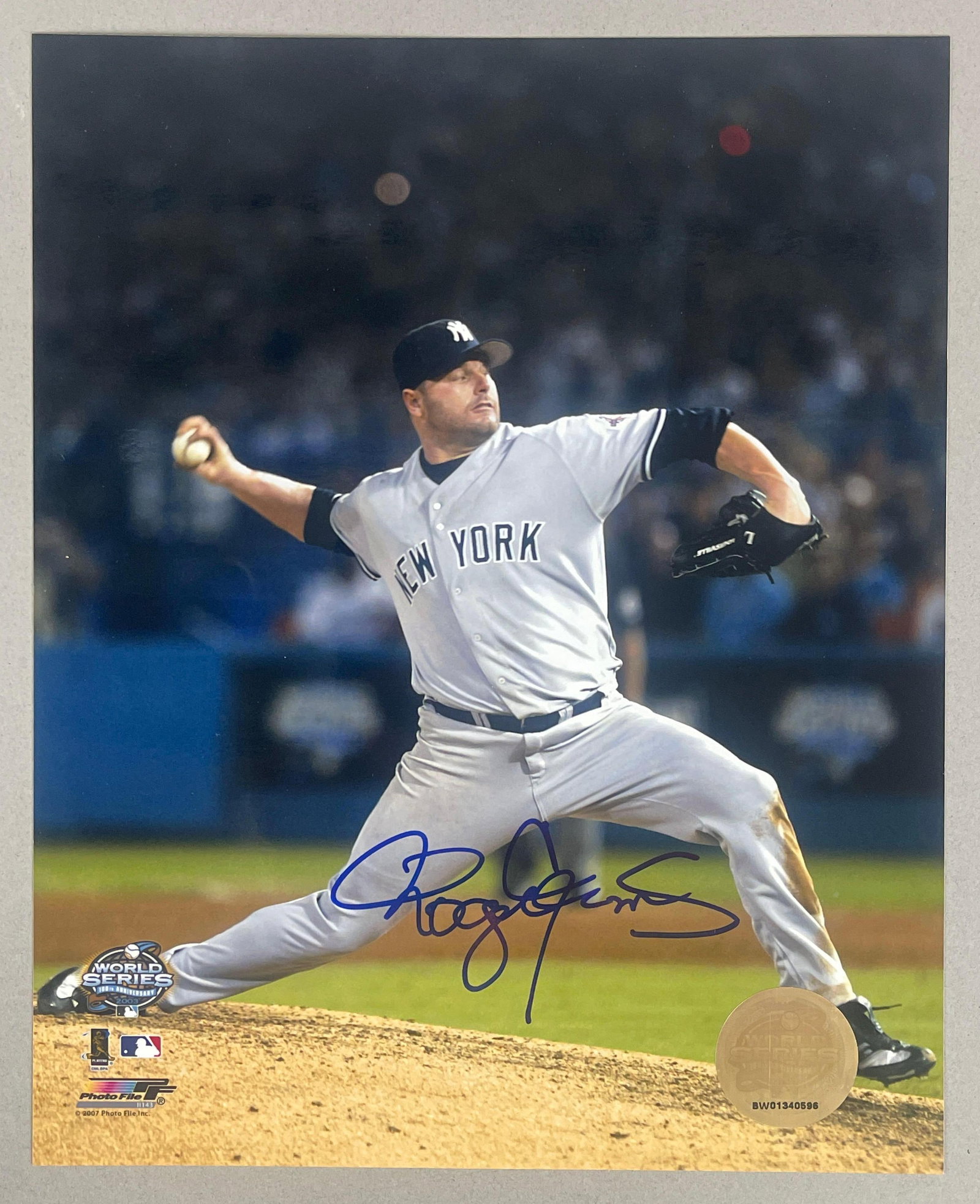 Roger Clemens Signed 8 x 10 World Series Photo From Carl DiMag DePhillipo Collection: Autographed Roger Clemens, with MLB COA