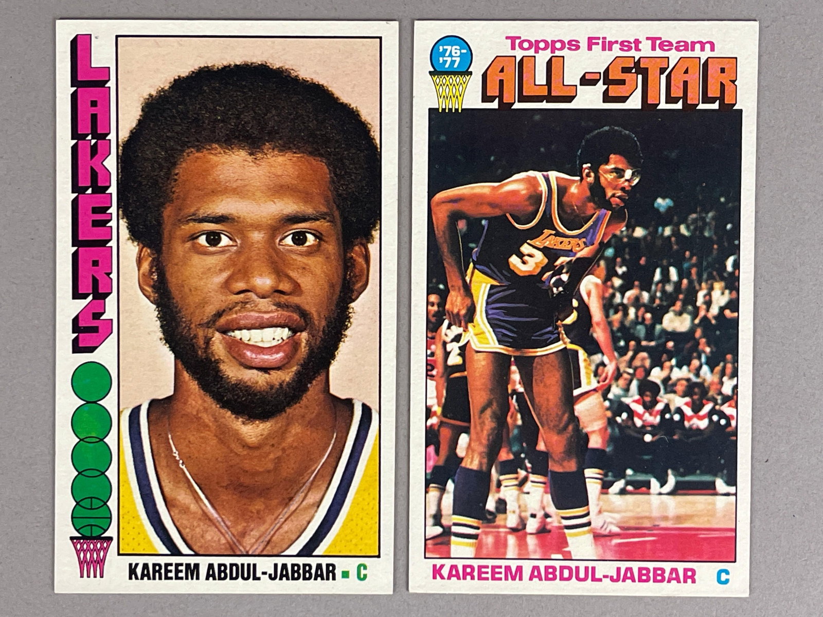 1976 Topps Kareem Abdul-Jabbar #100 and #126: 1976 Topps Kareem Abdul-Jabbar #100 and #126, EXMT, Sharp cards