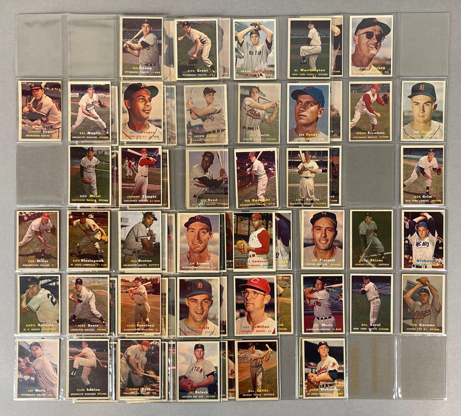 71 - 1957 Topps Baseball 1st Series Cards with Stars and Rookies (1 of 7)