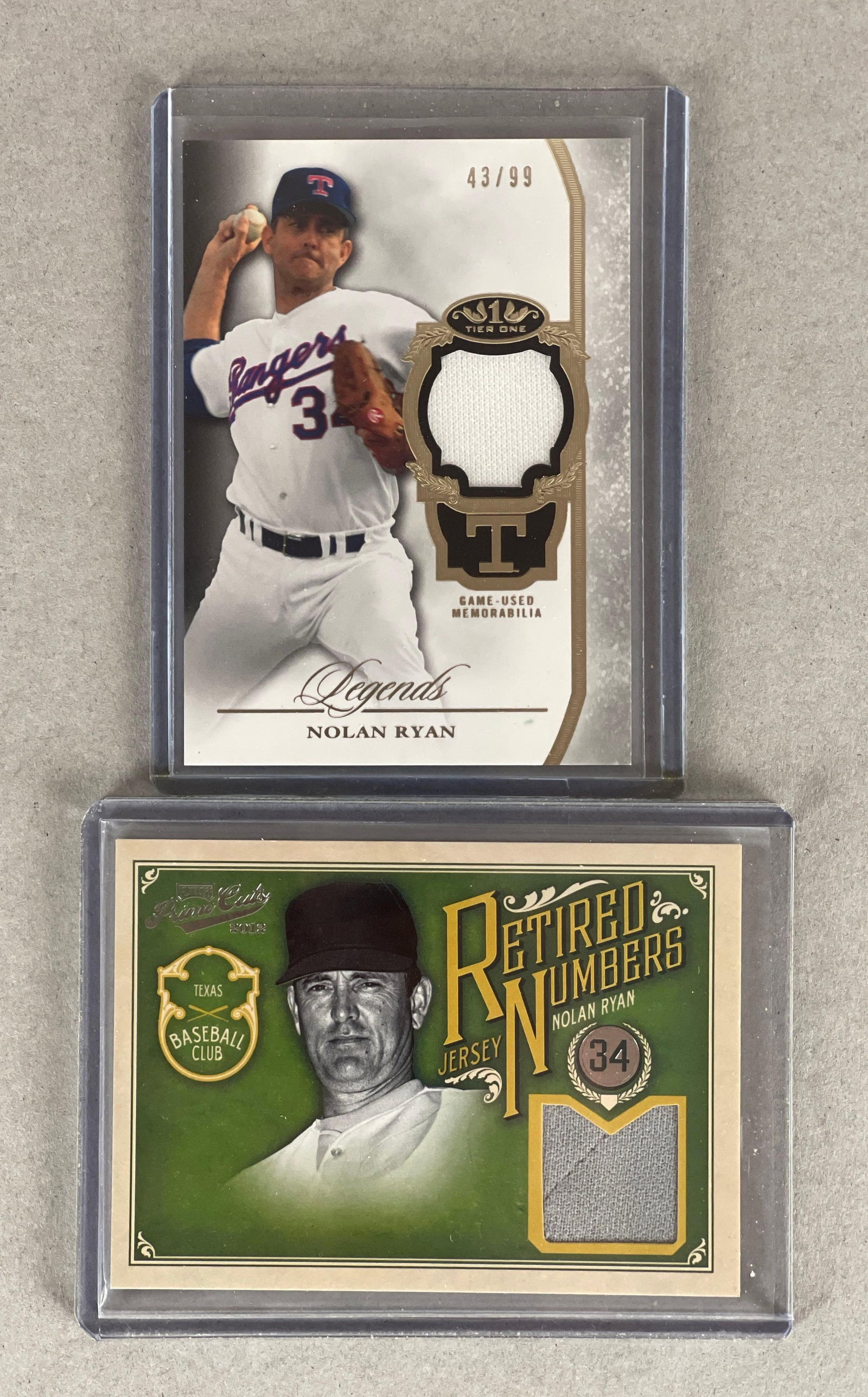 2012 Prime Cuts Retired Numbers and 2013 Tier One Jerseys Nolan Ryan (1 of 2)