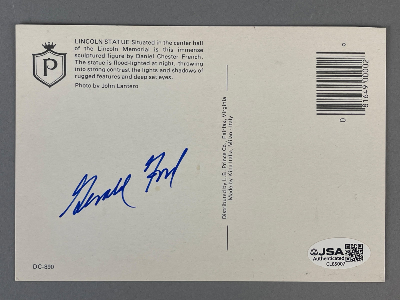 President Gerald Ford Signed Postcard with JSA COA (1 of 3)
