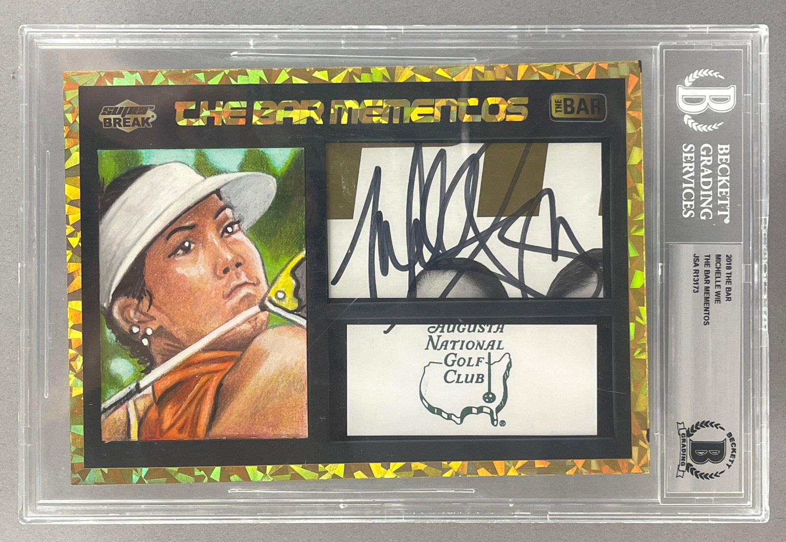 2018 Golf The Bar Mementos Auto Relic Michelle Wie BGS Authentic with JSA: JSA R13173, 2018 Golf The Bar Mementos Auto Relic Michelle Wie BGS Authentic with JSA