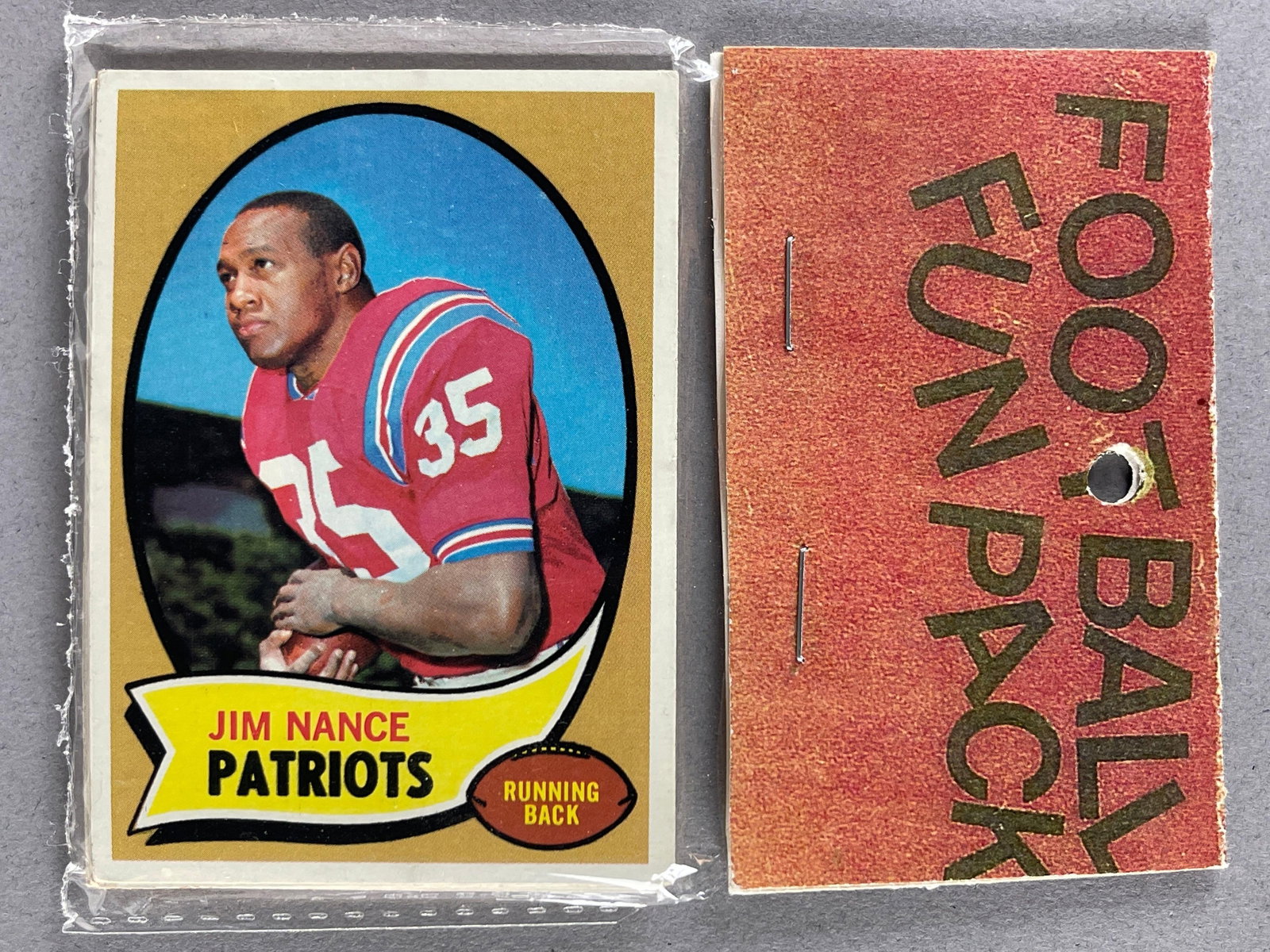 1970 Topps Football West Corps Cello Fun Pack: 10 cards per pack, West Corps. Was a repacking company in the 1970s