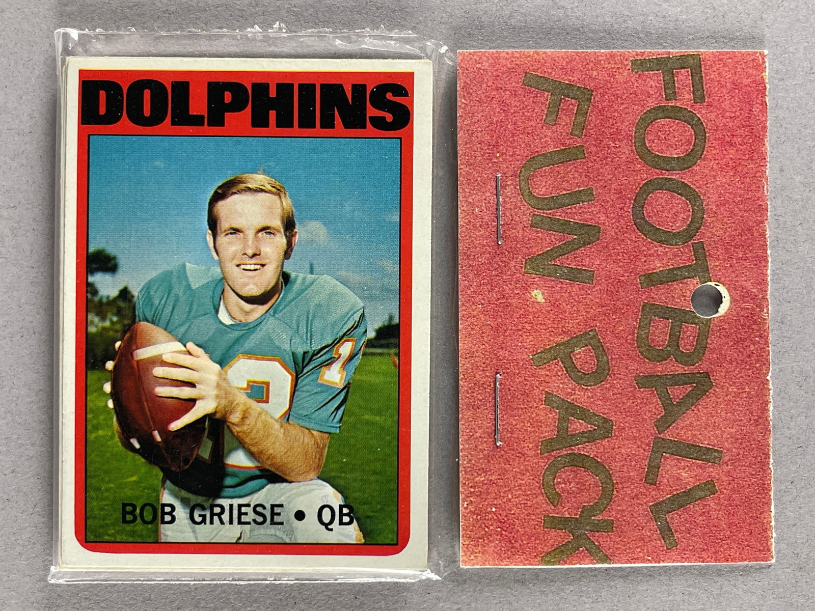 1972 Topps Football West Corps Cello Fun Pack with Griese on Front (1 of 2)