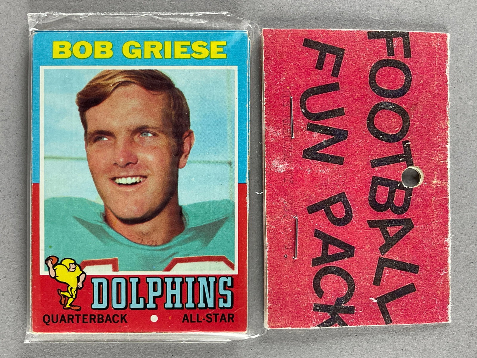 1971 Topps Football West Corps Cello Fun Pack with Griese Rookie on Front (1 of 2)