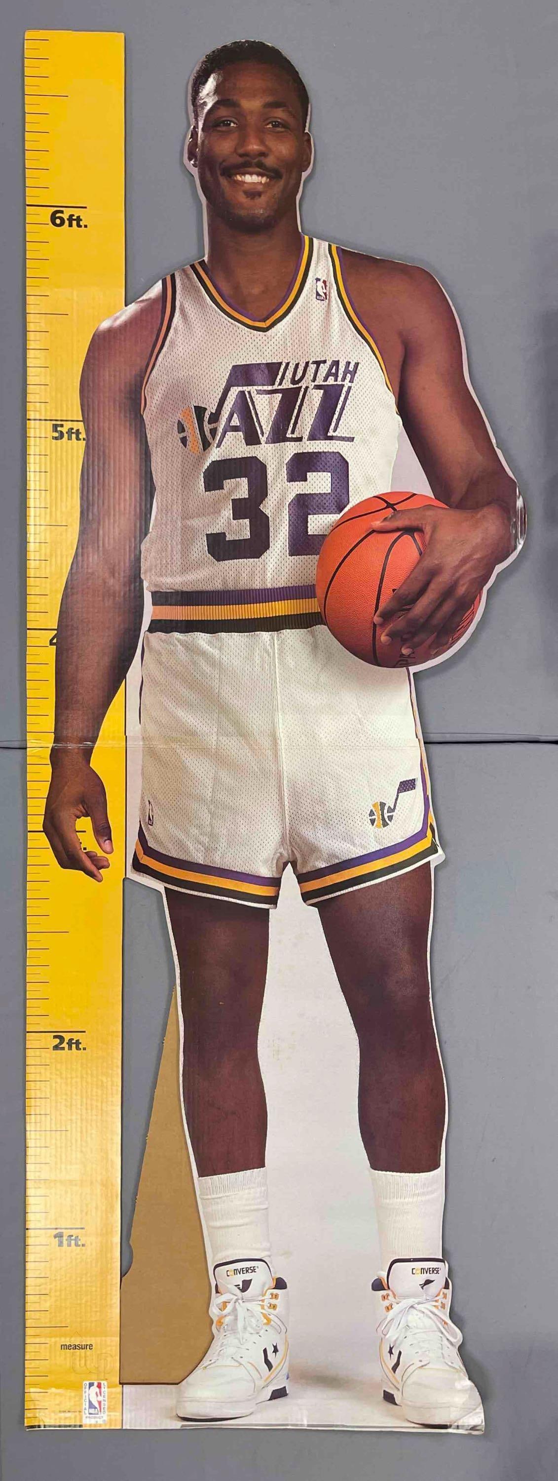 Measure up Karl Malone Standee: Utah Jazz Karl Malone 1989 Measure Up Cardboard Standee