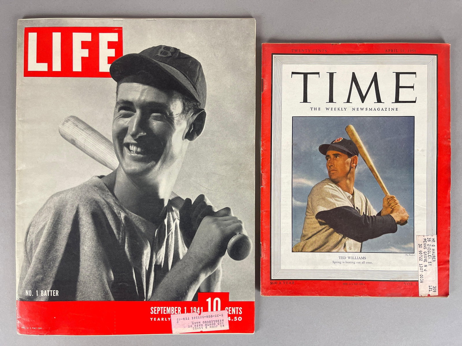 1941 Life and 1950 Time Magazines, Ted Williams Covers (1 of 9)