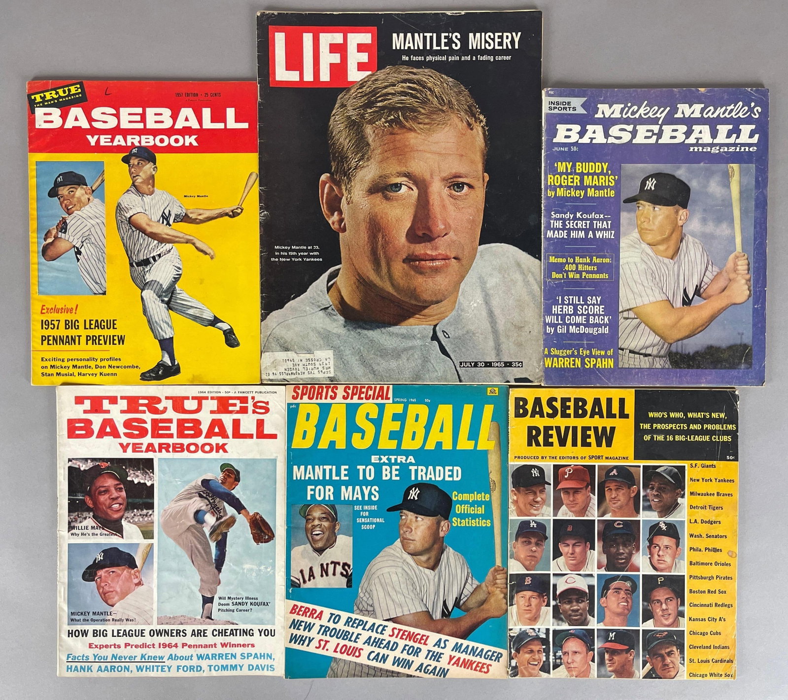 6 - 1957 - 65 Mickey Mantle Magazines (1 of 2)