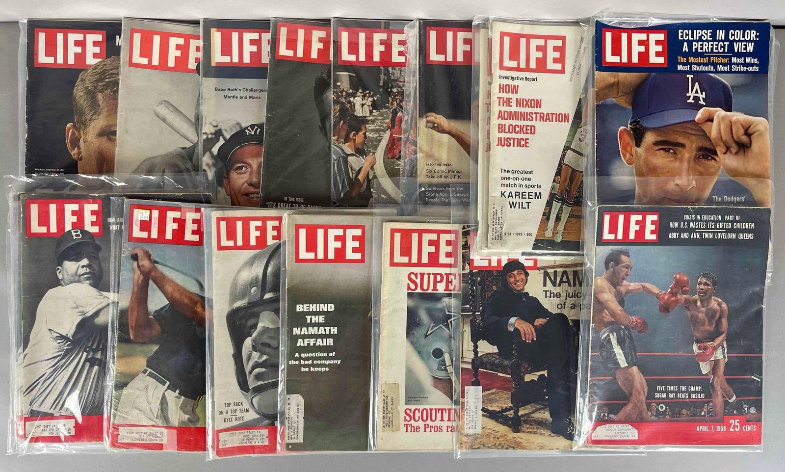22 - 1941 - 72 Life Magazines with Mantle, Mays, Williams, DiMaggio, and More (1 of 3)