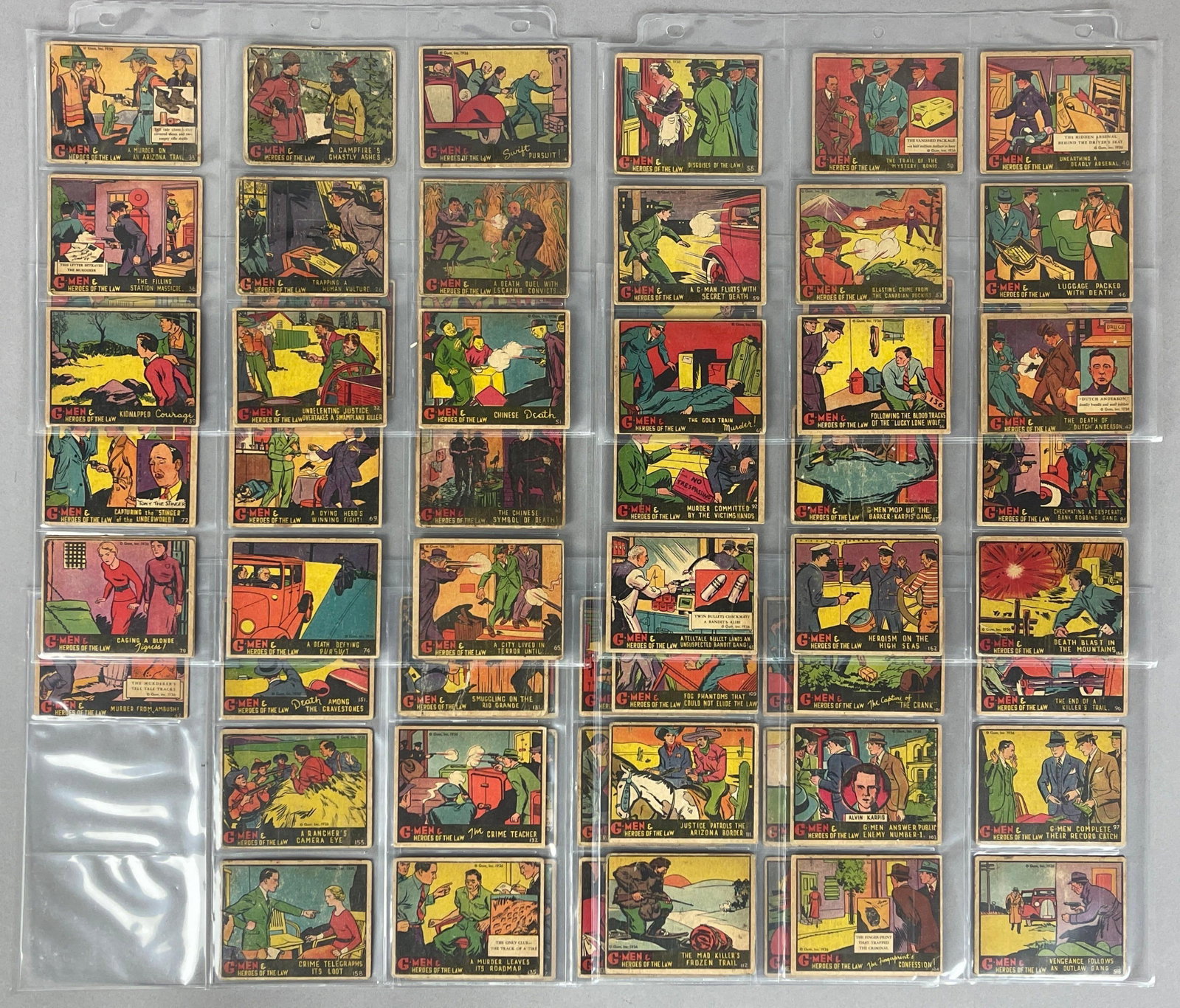 61 - 1936 Gum G-Men and Heroes of the Law Cards: Conditions vary, Low - VG
