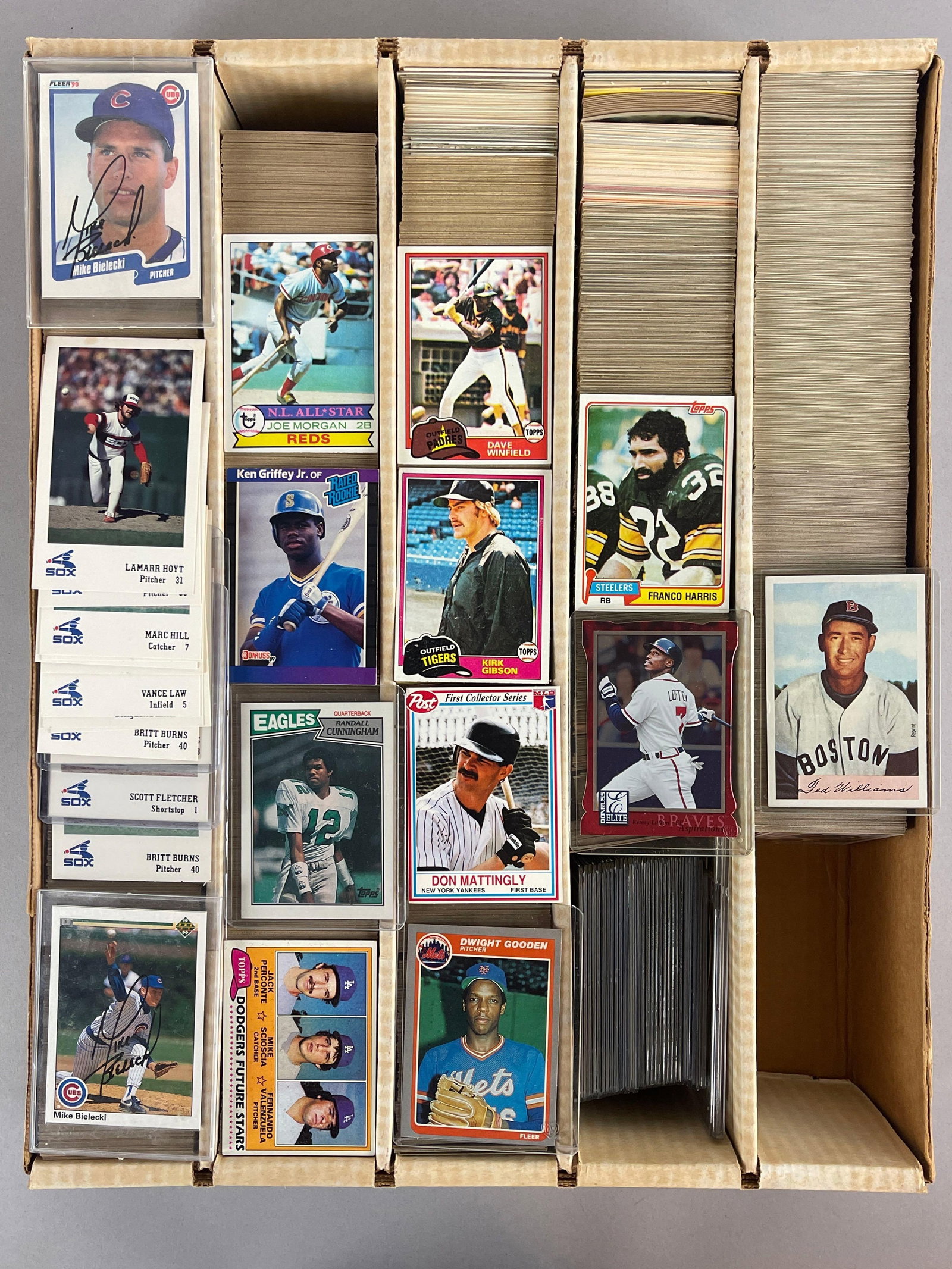 4700+ 1980s - 90 Baseball and Football Cards with HOFs and Autos (1 of 6)