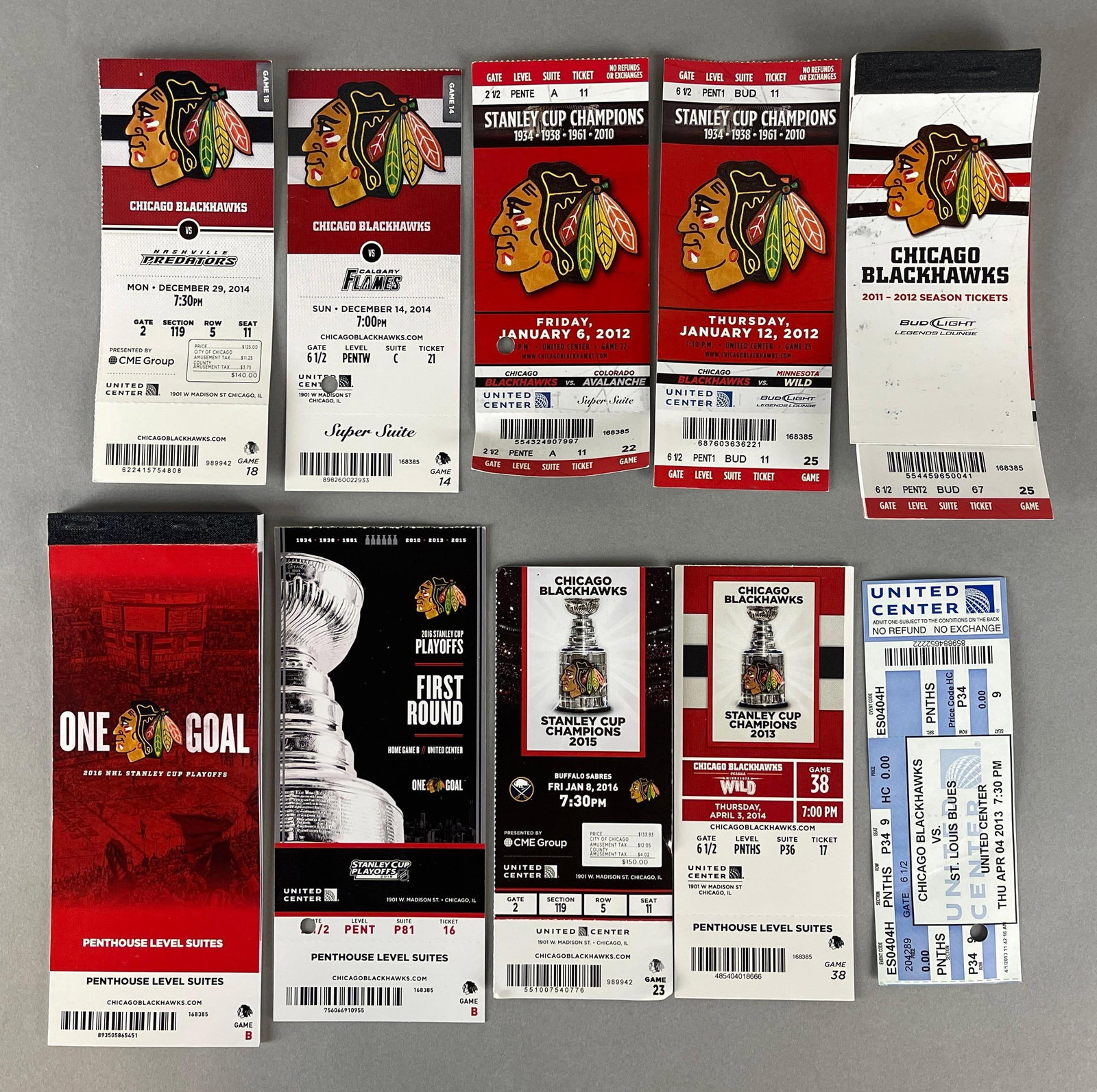 25+ 2011 - 16 Chicago Blackhawks Full Tickets with Stanley Cup Playoffs (1 of 2)