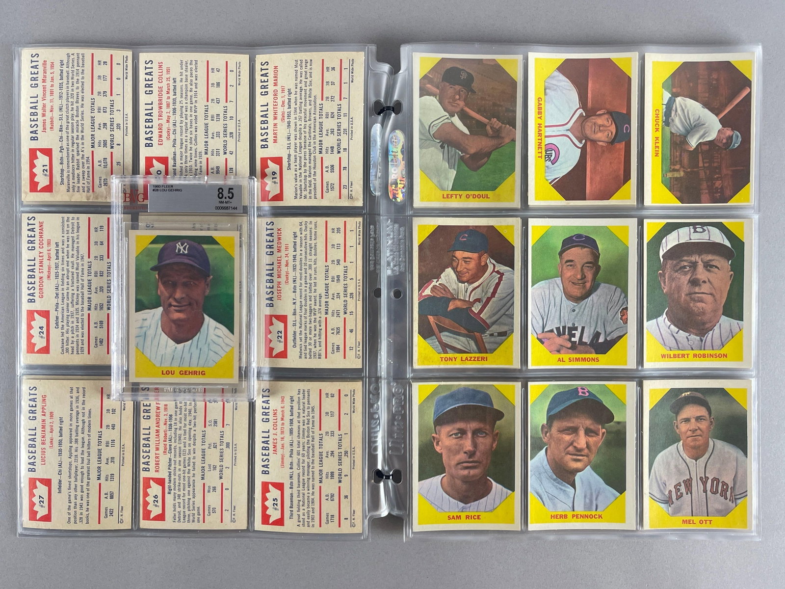 1960 Fleer Baseball Greats Complete High-Grade Set with Gehrig BVG 8.5 (1 of 7)