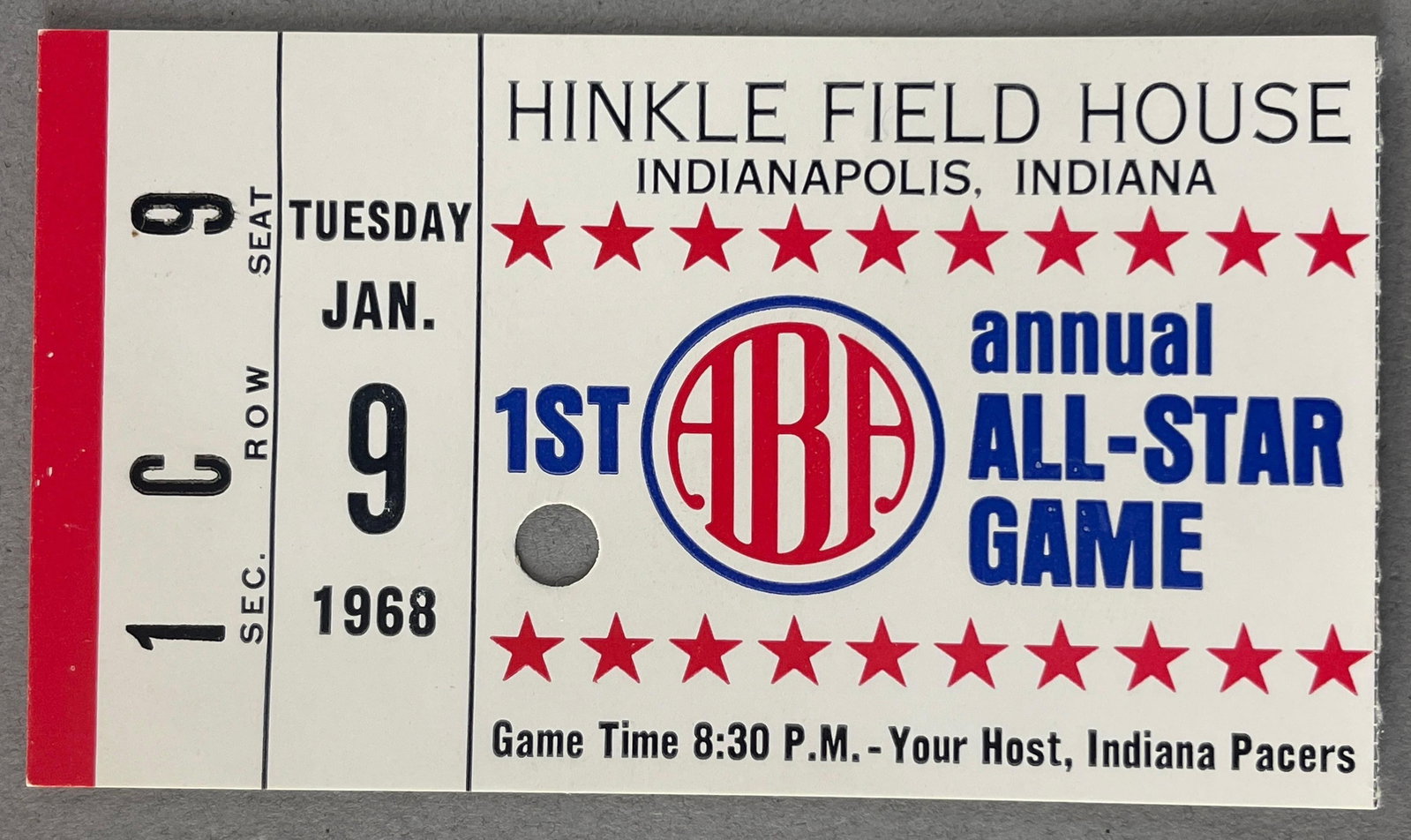 Rare 1968 1st Annual ABA All-Star Game Ticket Stub: Great condition ticket stub, Ready to Grade