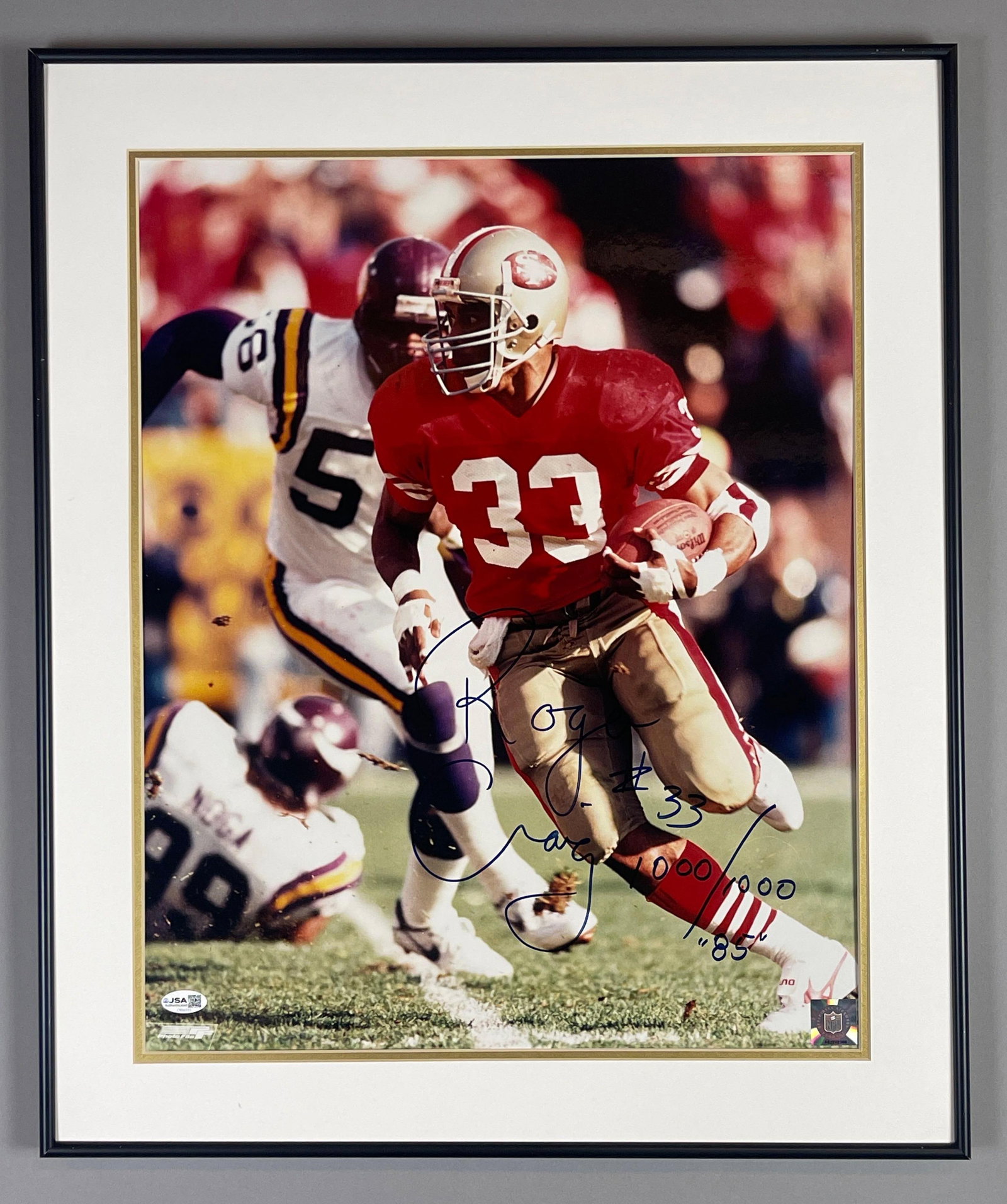 San Francisco 49ers Roger Craig Signed Framed and Matted Photo with JSA COA 1000/1000 (1 of 5)
