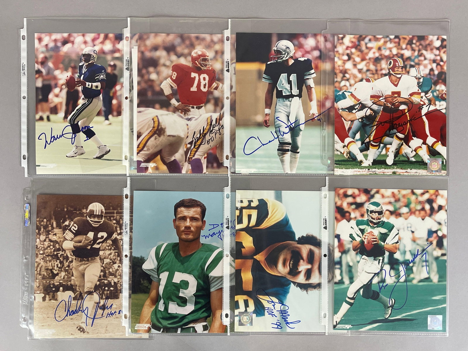 8 - Football HOFs, and Stars, Signed Photo with Warren Moon and Bobby Bell (1 of 6)