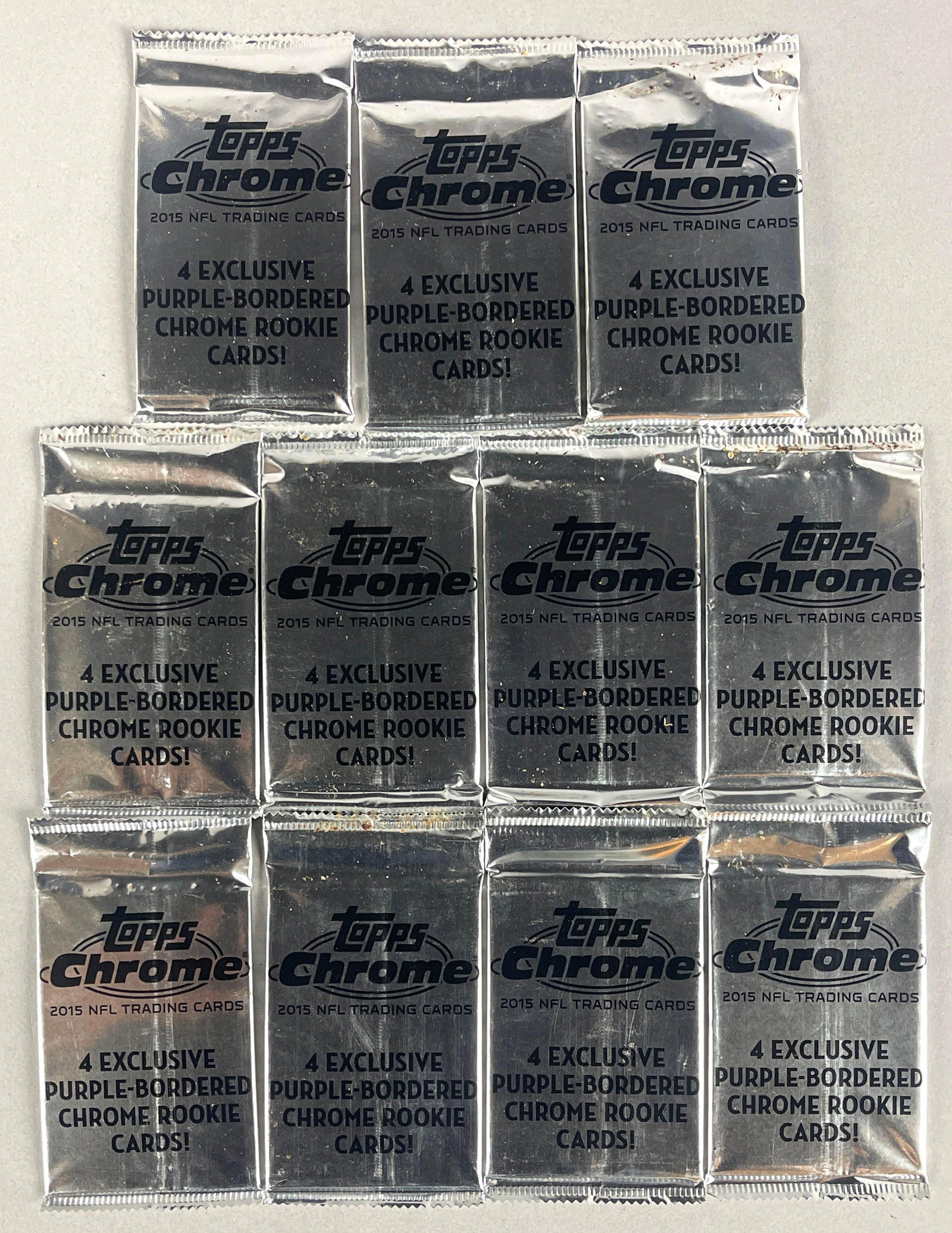 11- 2015 Topps Chrome Football with 4 Exclusive Purple Bordered Cards (1 of 2)