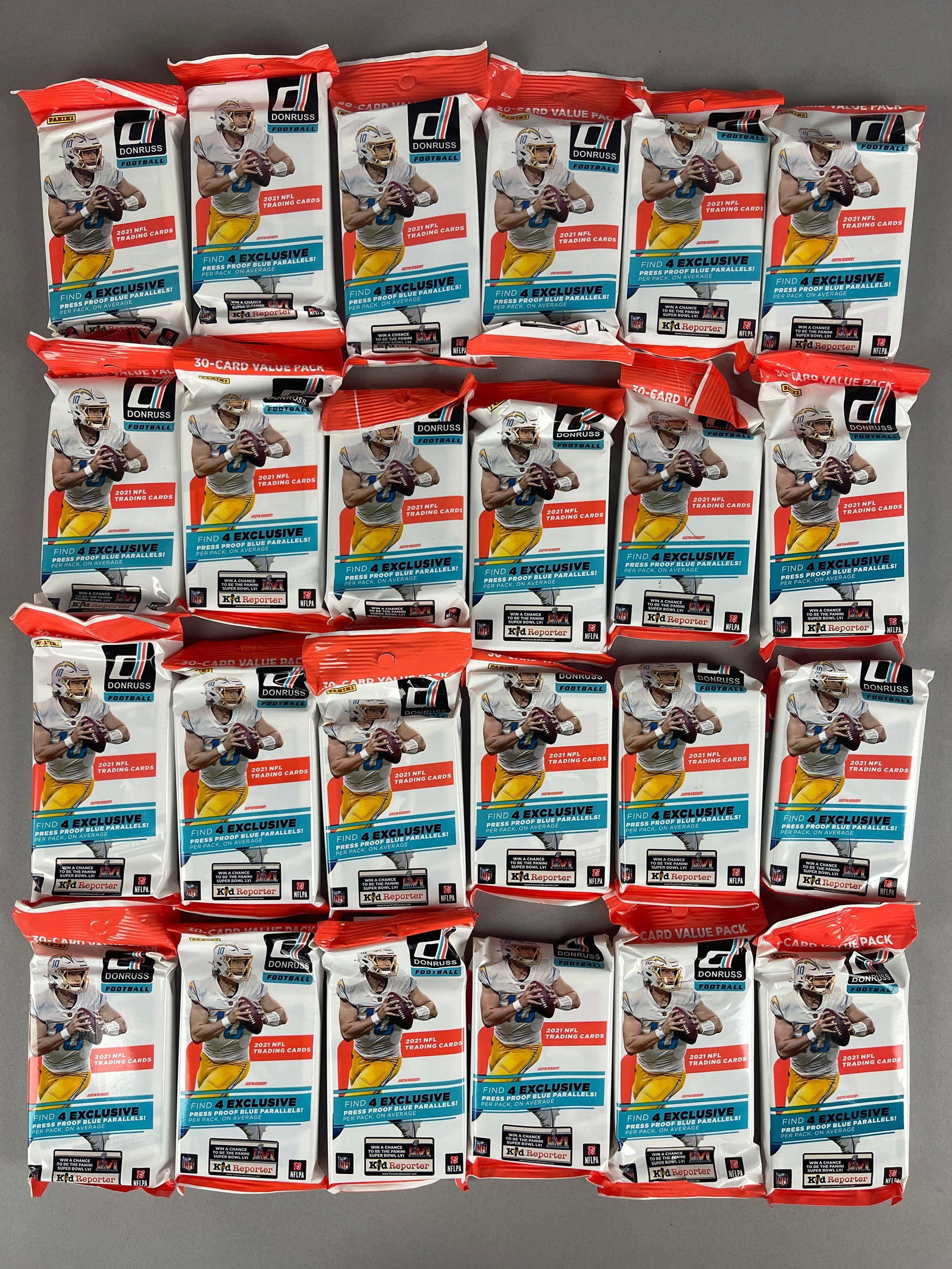 24 - 2021 Donruss Football 30 - Card Value Packs (1 of 2)