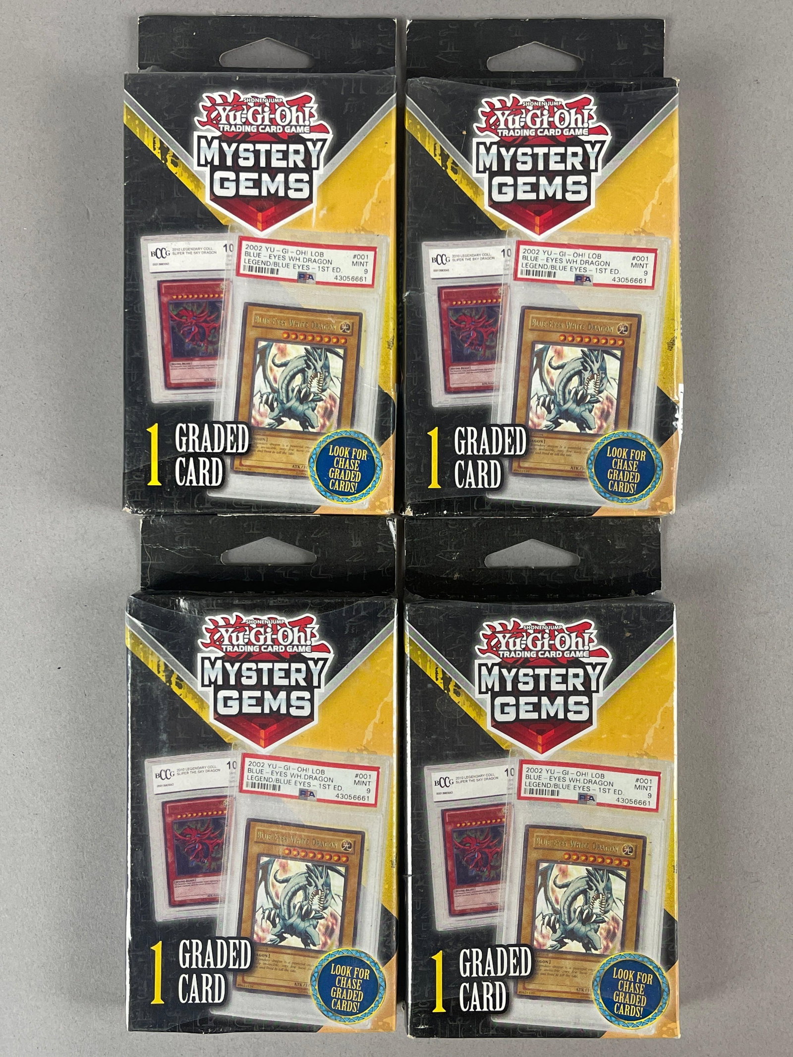 4 - 2022 MJ Holding Mystery Gems Yu-Gi-Oh Boxes: 1 - Graded card per box